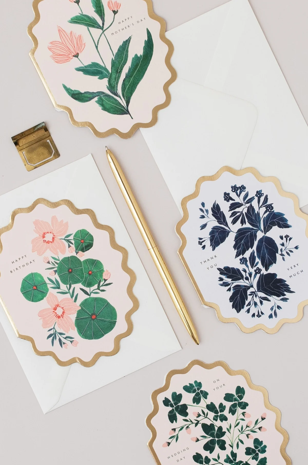 On Your Wedding Day Botanical Scallop Die Cut Card - Image 2