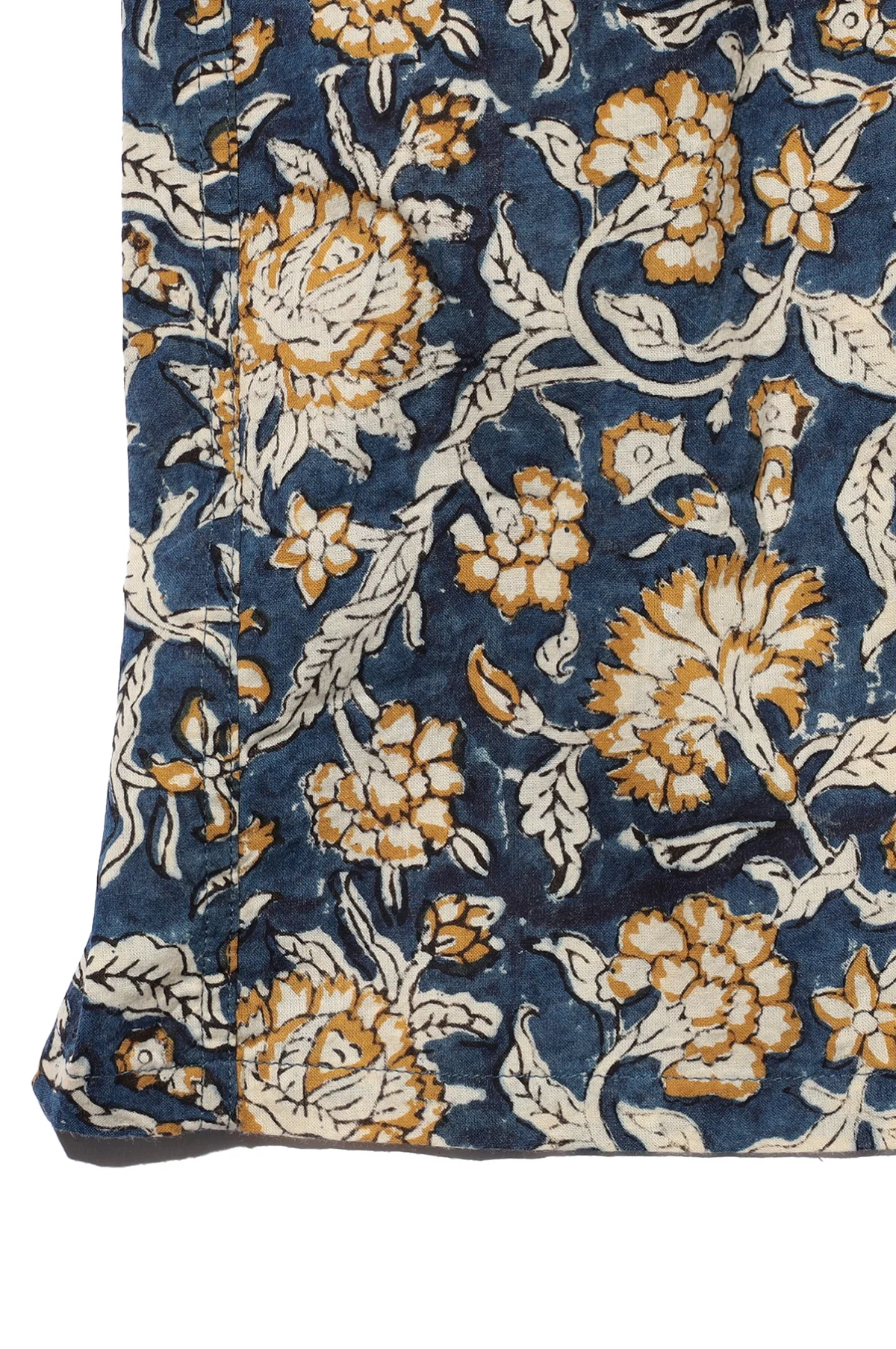 Open Collar Block Print Blue - Image 5
