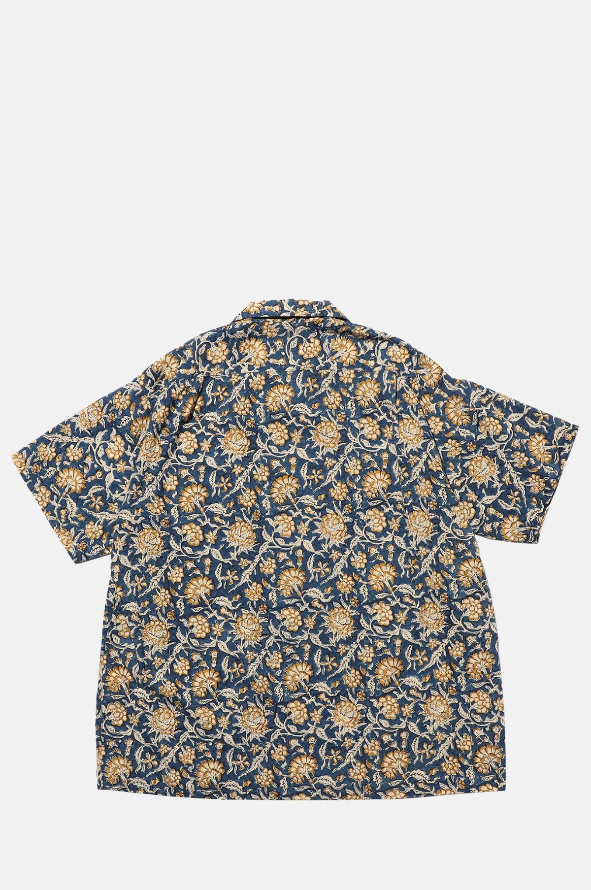 Open Collar Block Print Blue - Image 7
