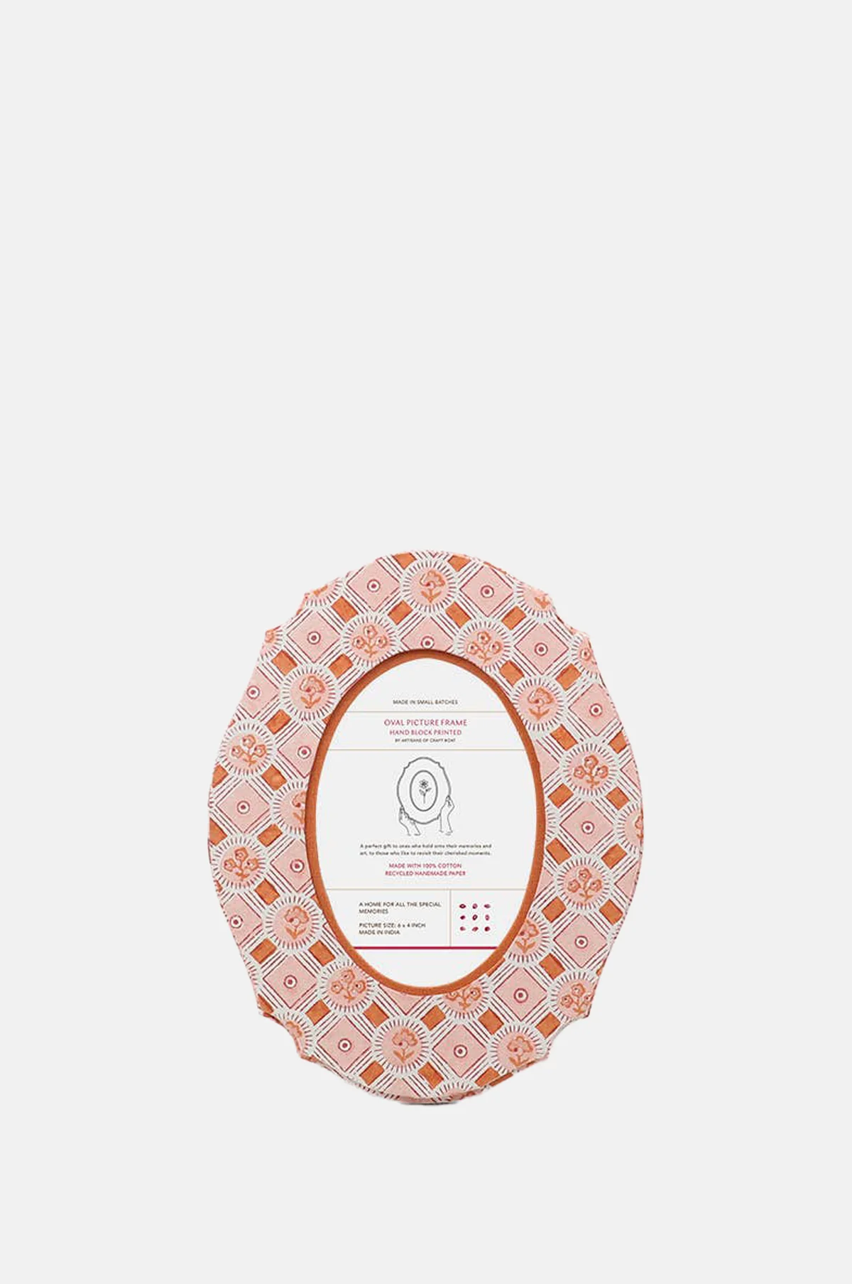 Oval Table Top Picture Frame Spring Bloom Orange