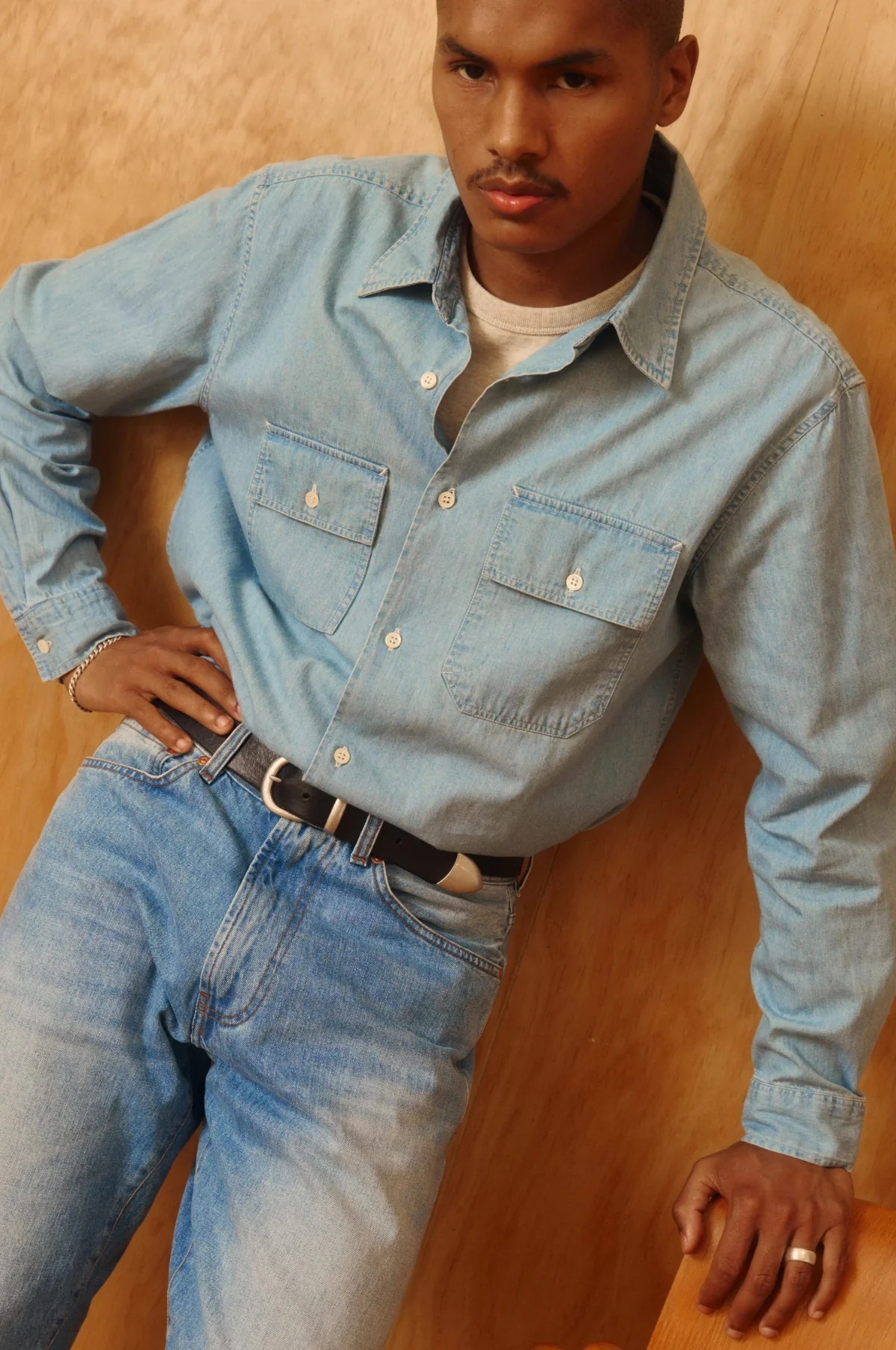 Pacific Denim Shirt Light Wash Indigo - Image 3