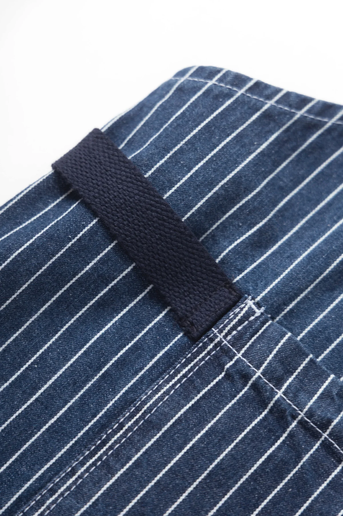 Pinstripe Denim Apron Indigo - Image 3