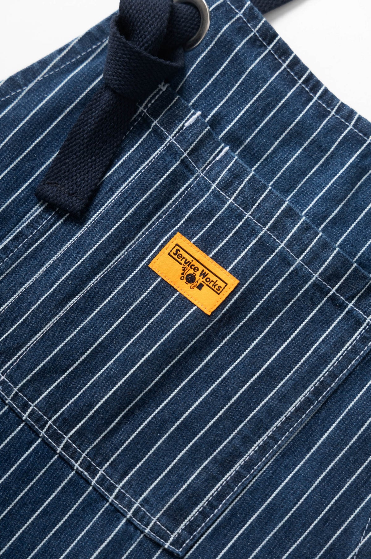 Pinstripe Denim Apron Indigo - Image 5