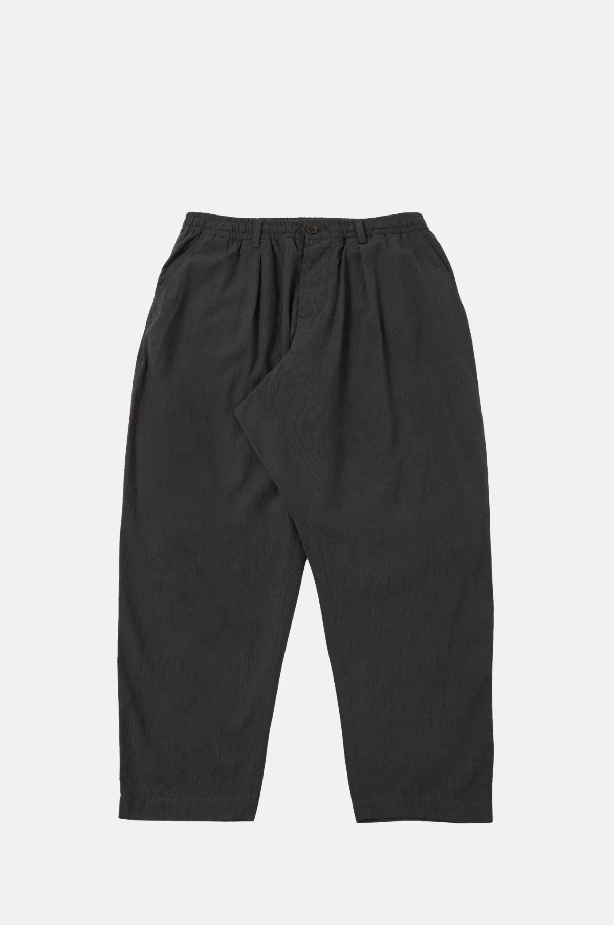Pleated Track Pant Seattle Cotton Charcoal