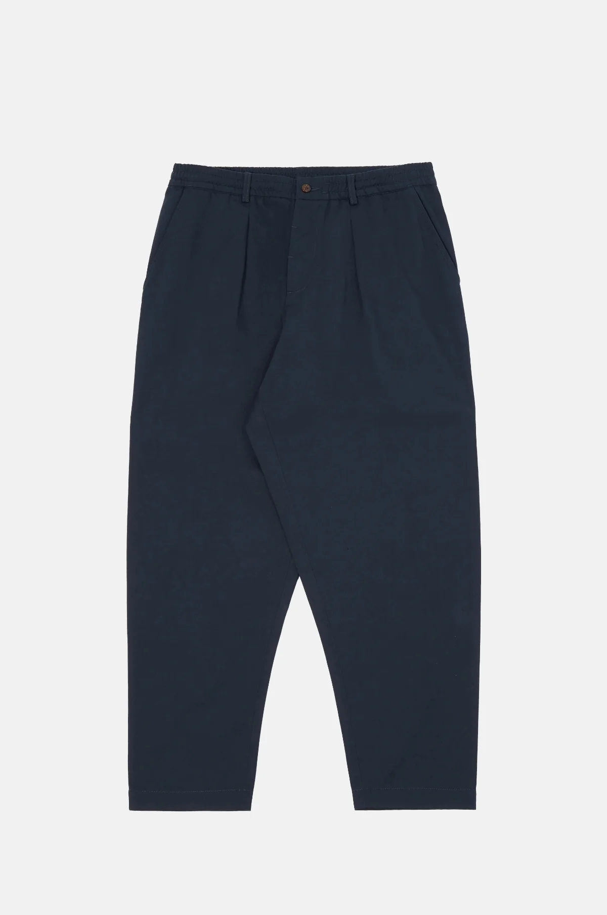 Pleated Track Pant Twill Navy