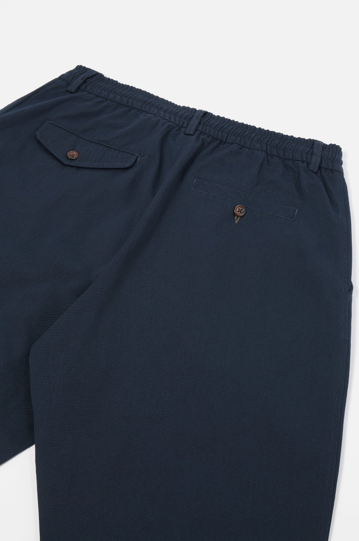 Pleated Track Pant Twill Navy - Image 3