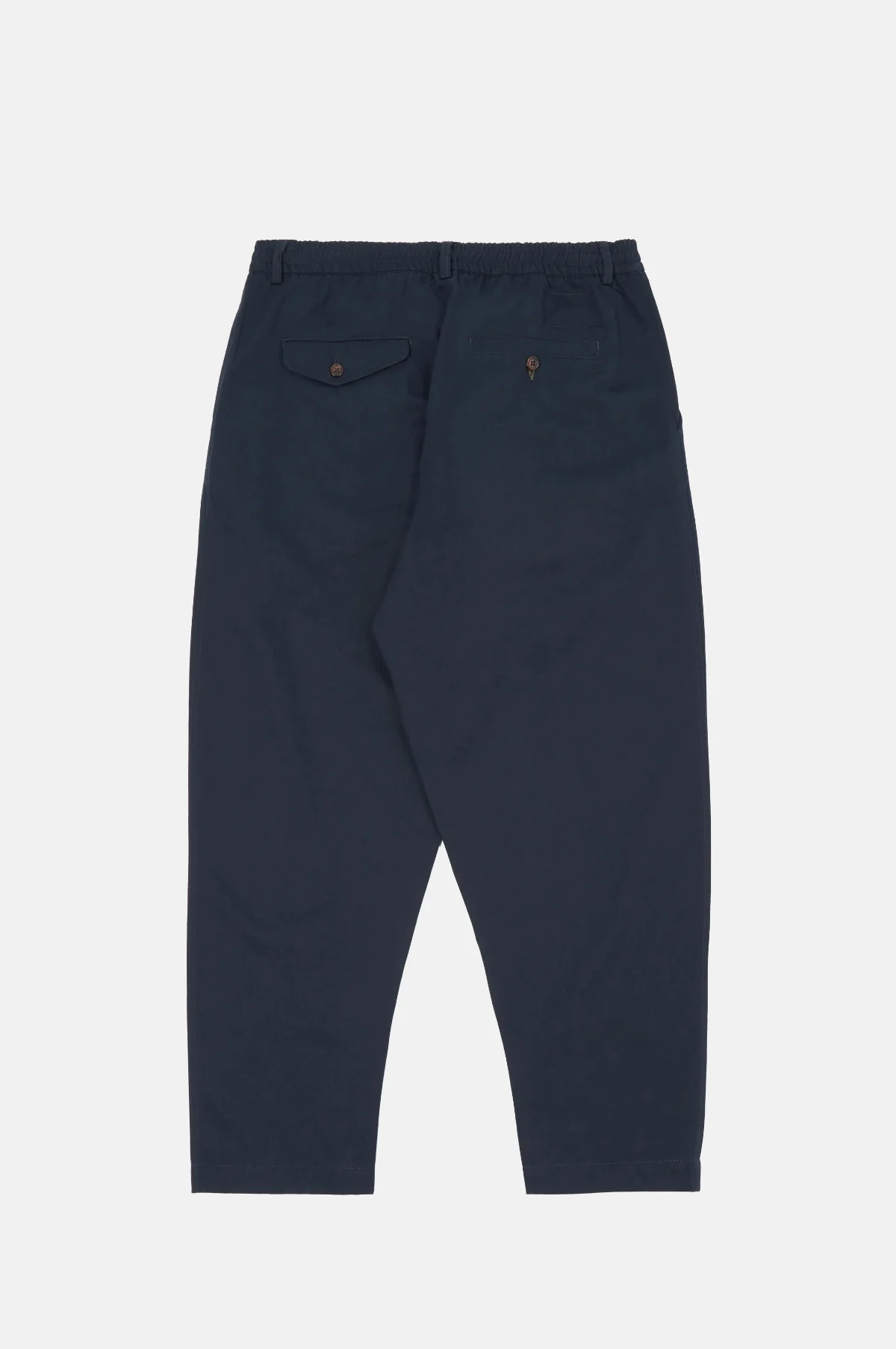 Pleated Track Pant Twill Navy - Image 6
