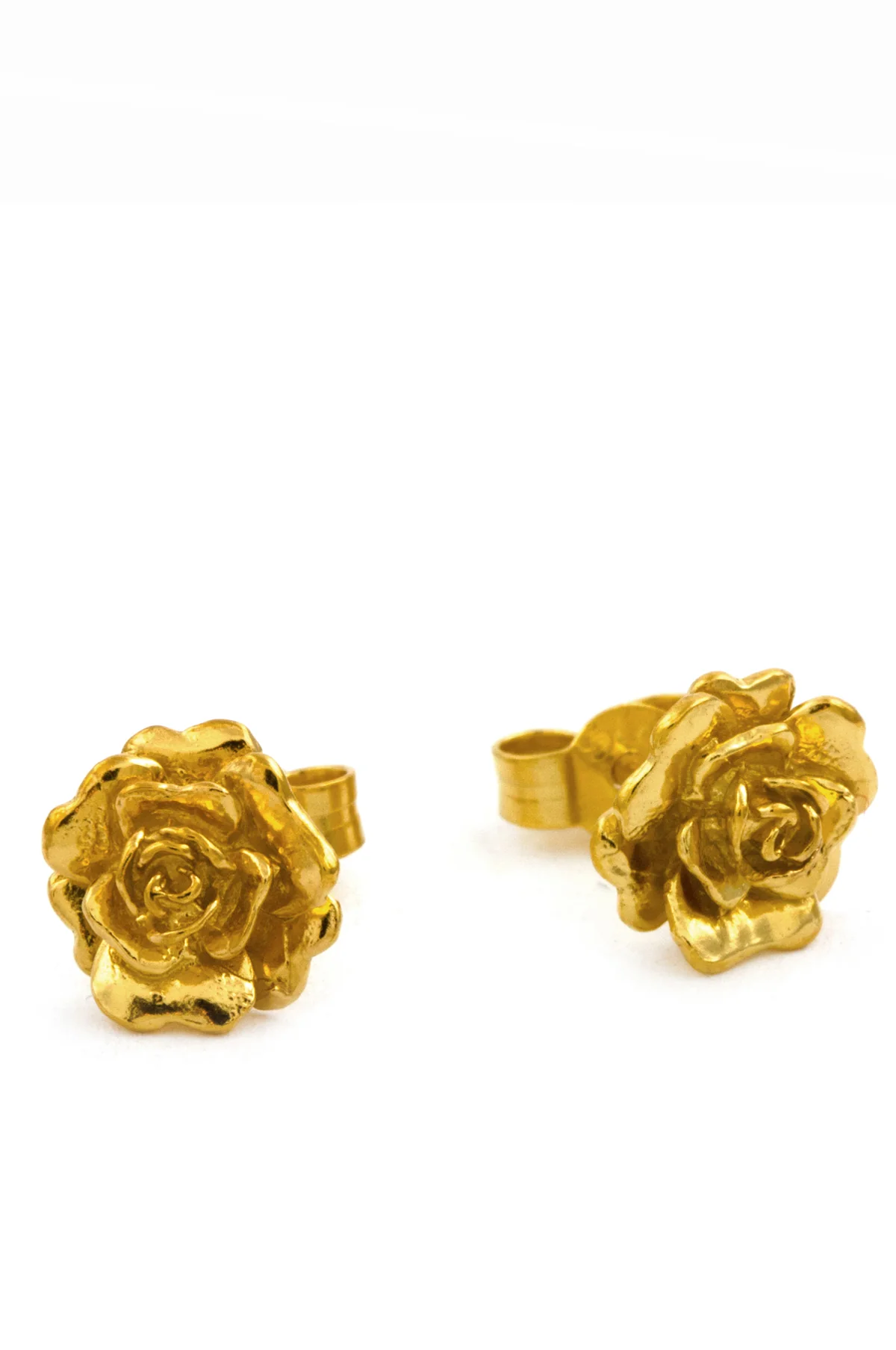 Rosa Damasca Stud Earrings Gold Plate - Image 3