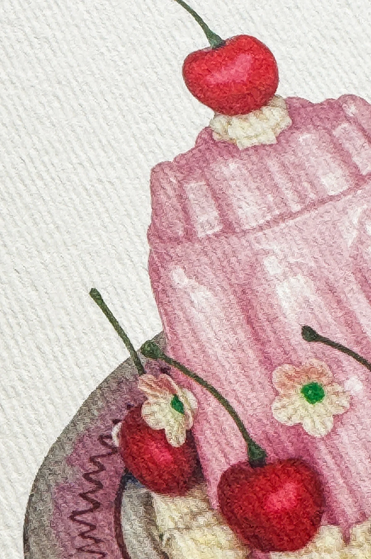 Rose Petal Cream Blancmange Notecard - Image 2