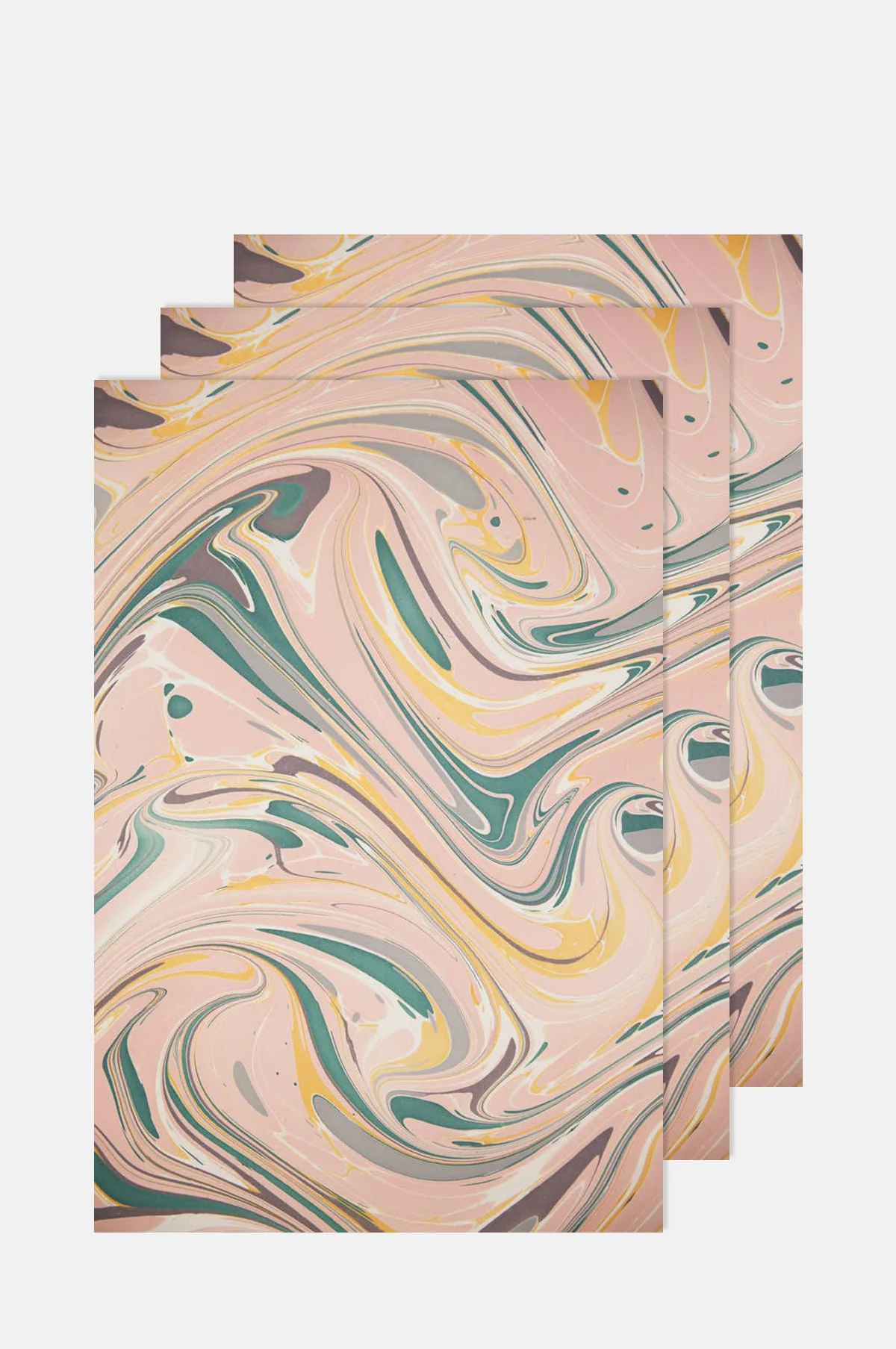 Rose Quartz Marbled Wrapping Paper Set of 3 Sheets