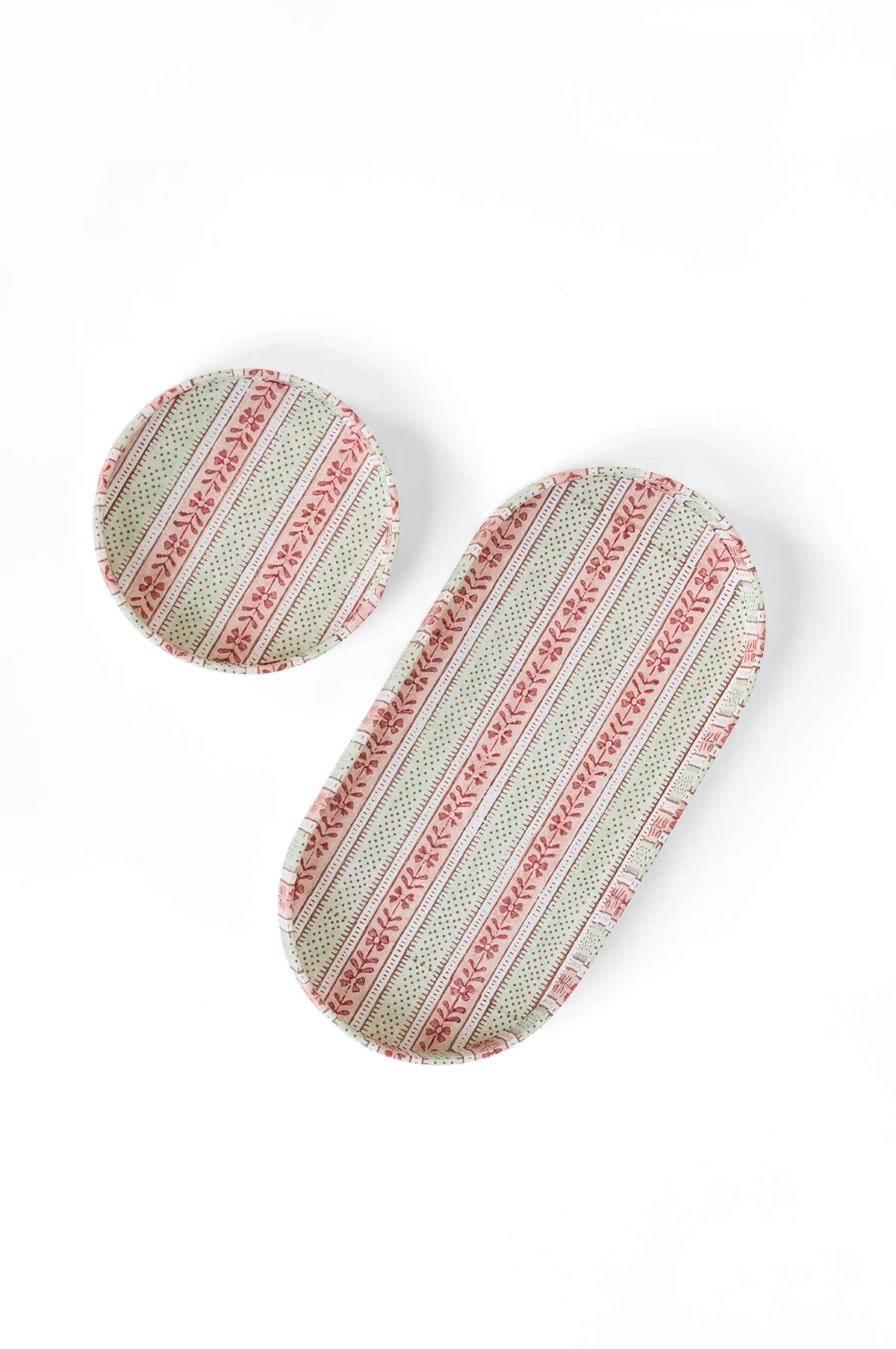 Round Desk Tray Set Mint Rose Rhea - Image 3
