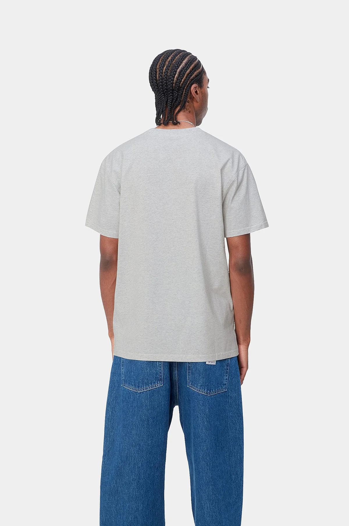 S/S American Script T-Shirt Ash Heather - Image 3