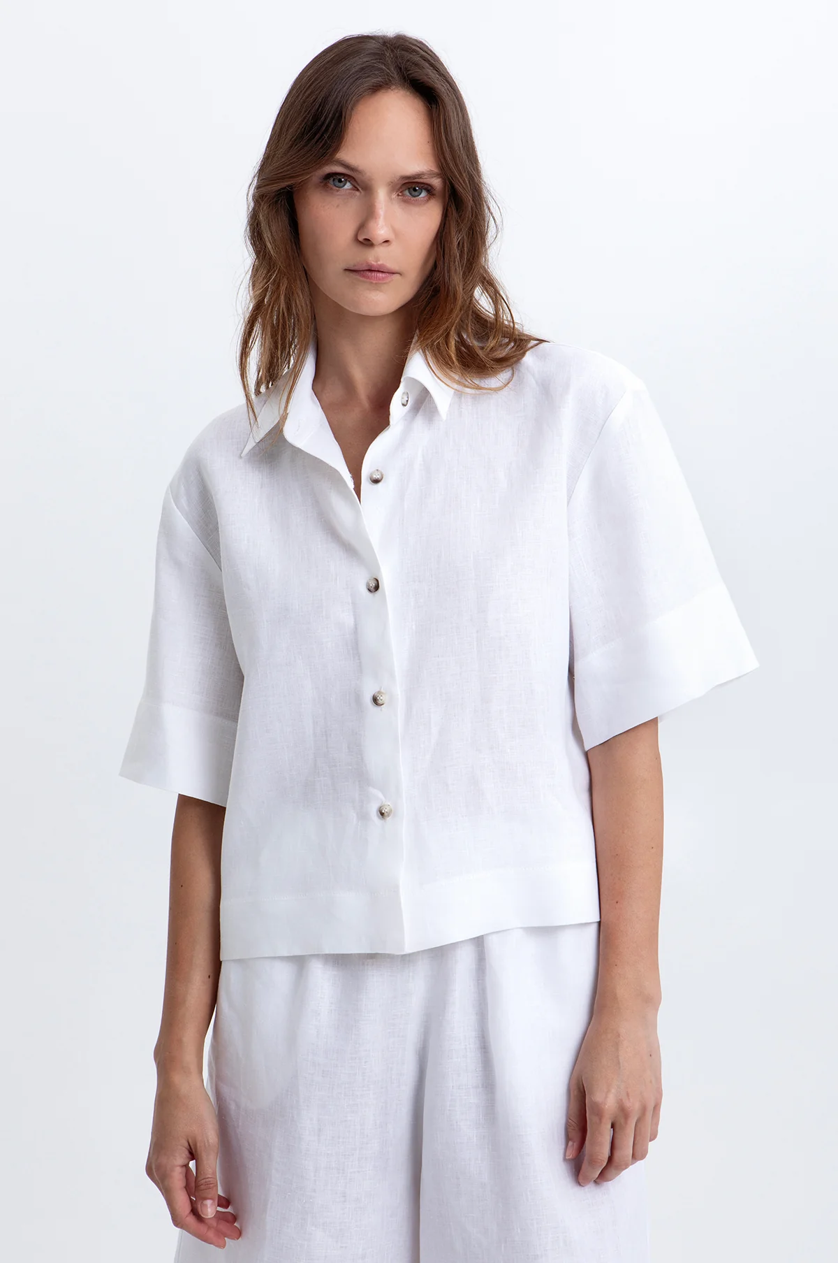 S/S Linen Shirt White - Image 4