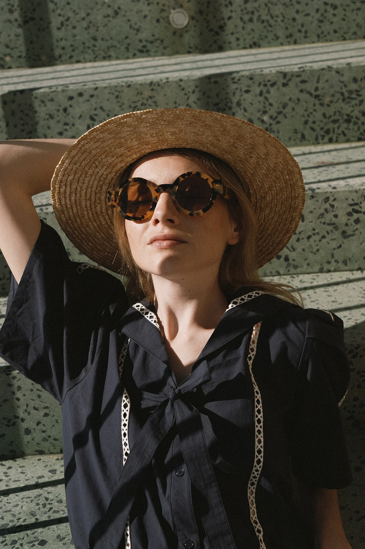 Sailor Neck Blouse Navy - Image 5