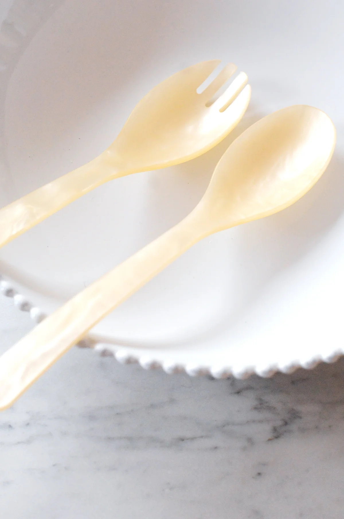 Salad Cutlery Set Cream - Image 2