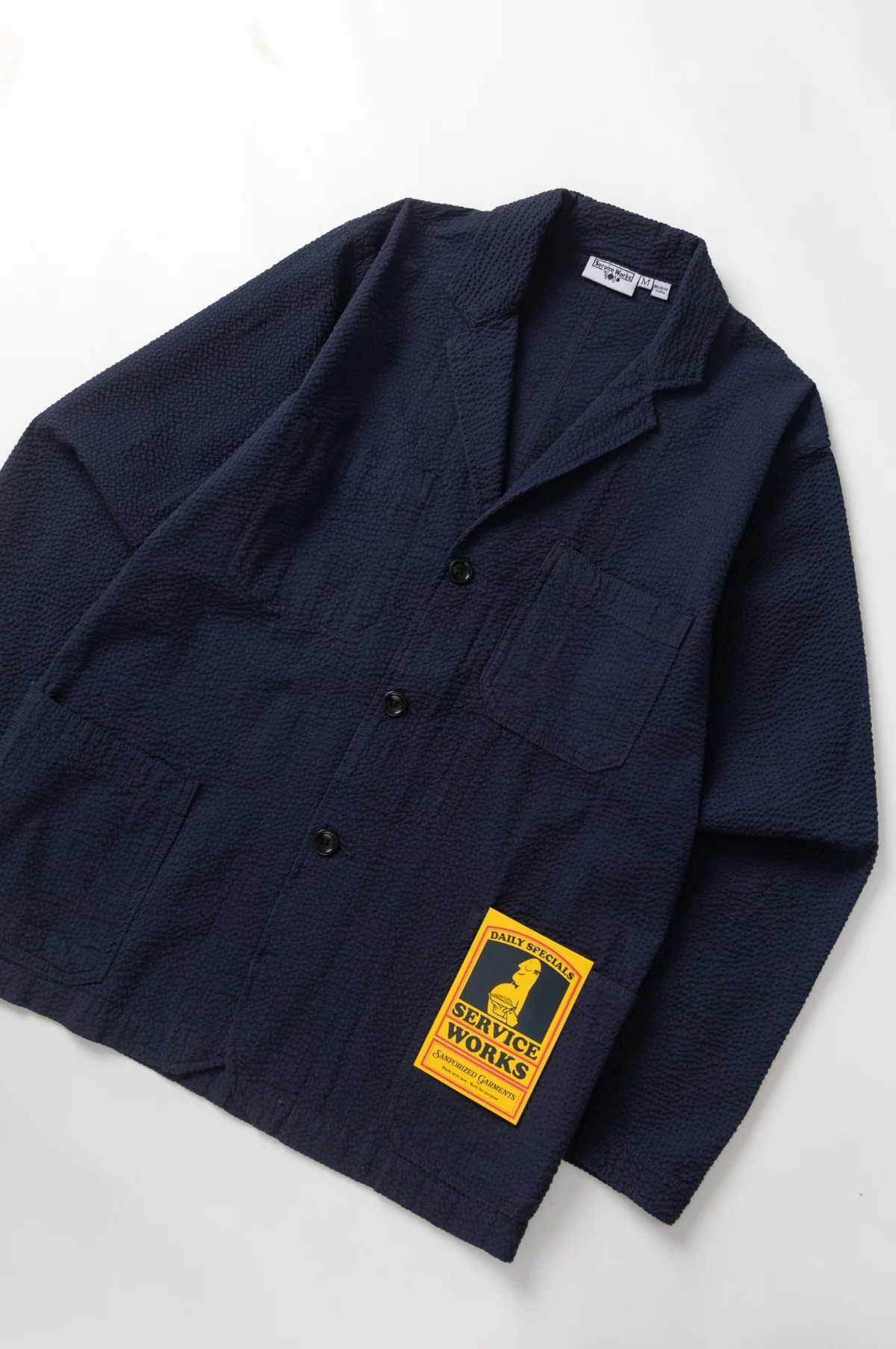 Seersucker Server Suit Jacket Dark Navy - Image 4