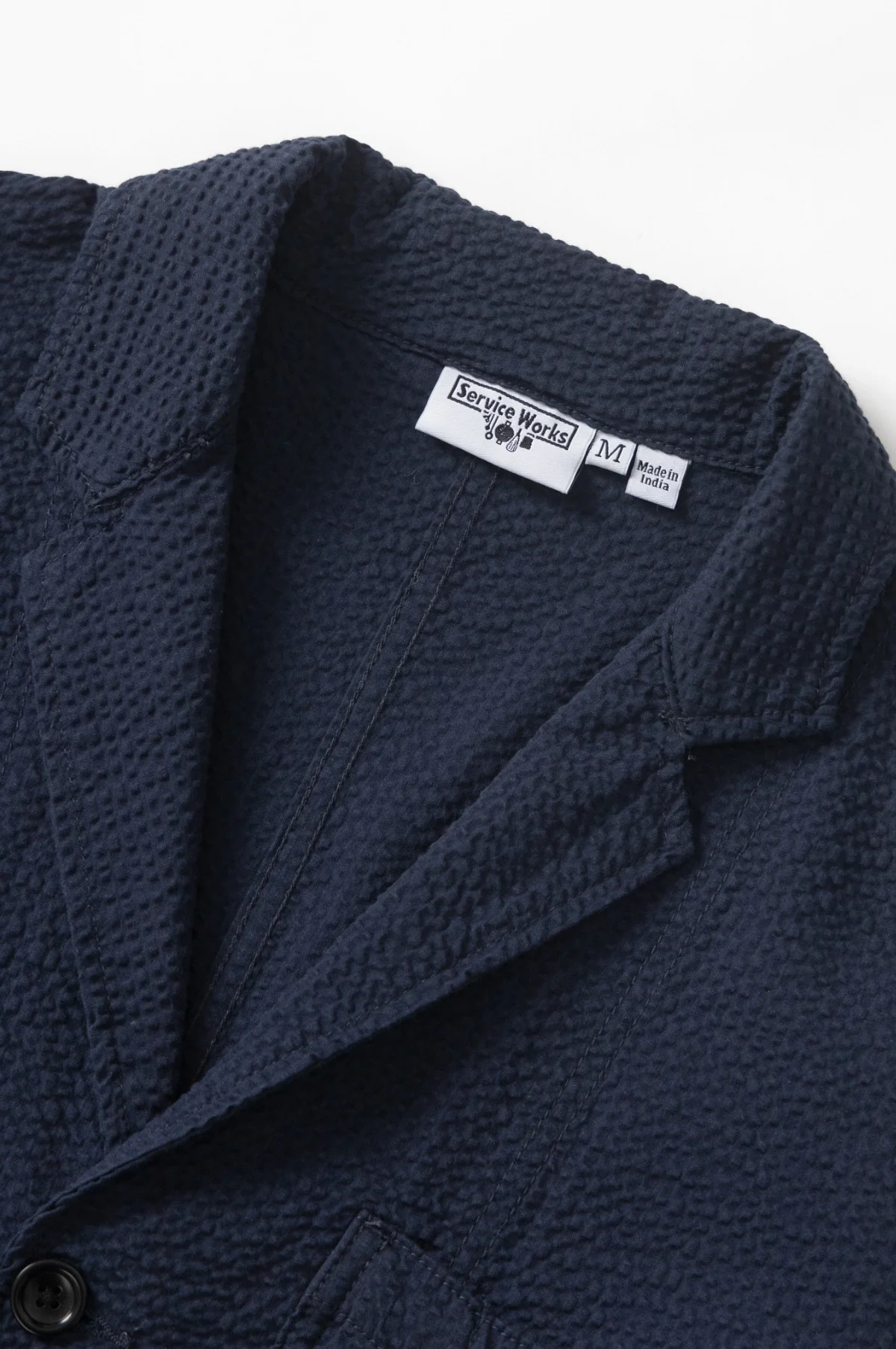 Seersucker Server Suit Jacket Dark Navy - Image 5