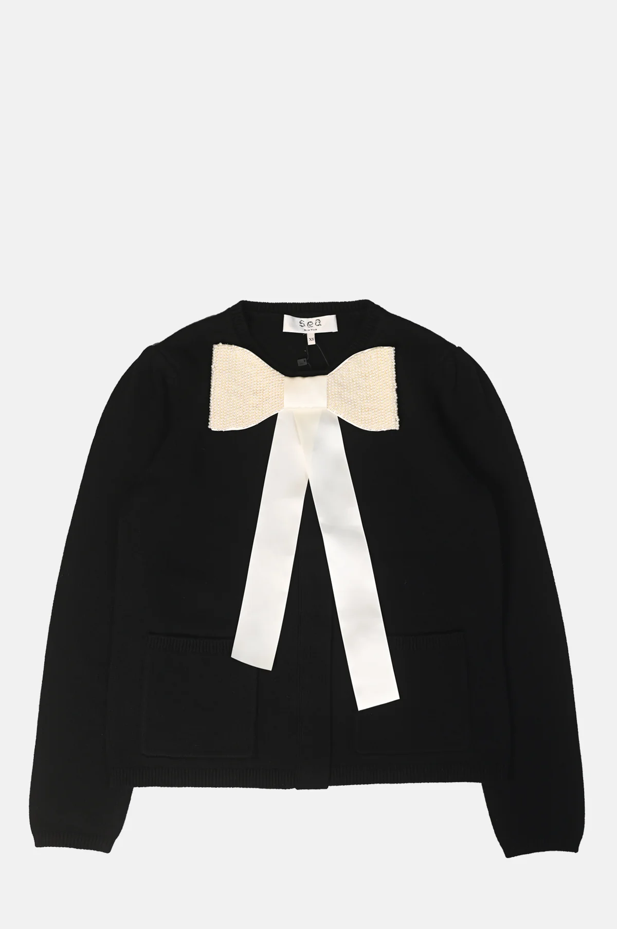 Seraphine Solid Knit Cardigan Black