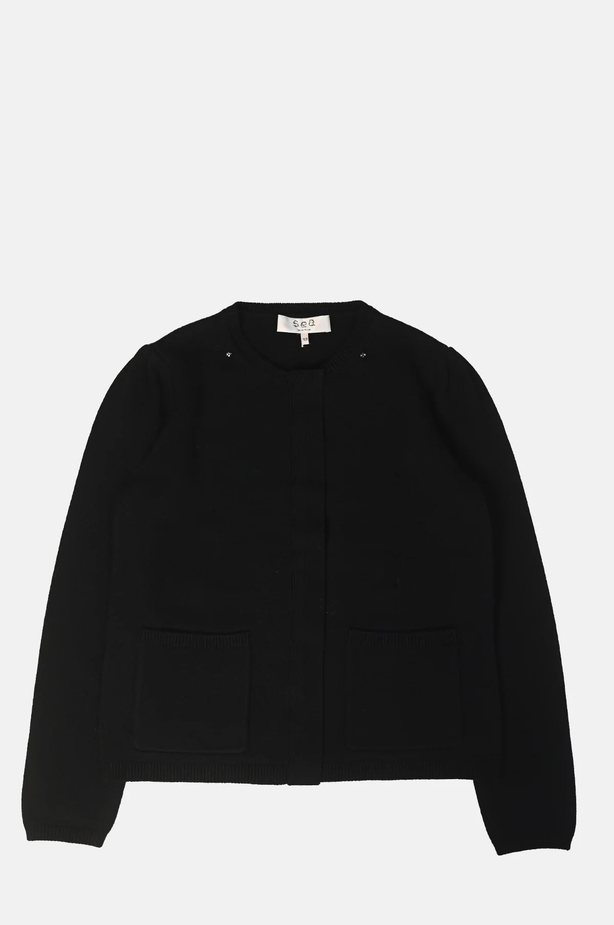 Seraphine Solid Knit Cardigan Black - Image 10