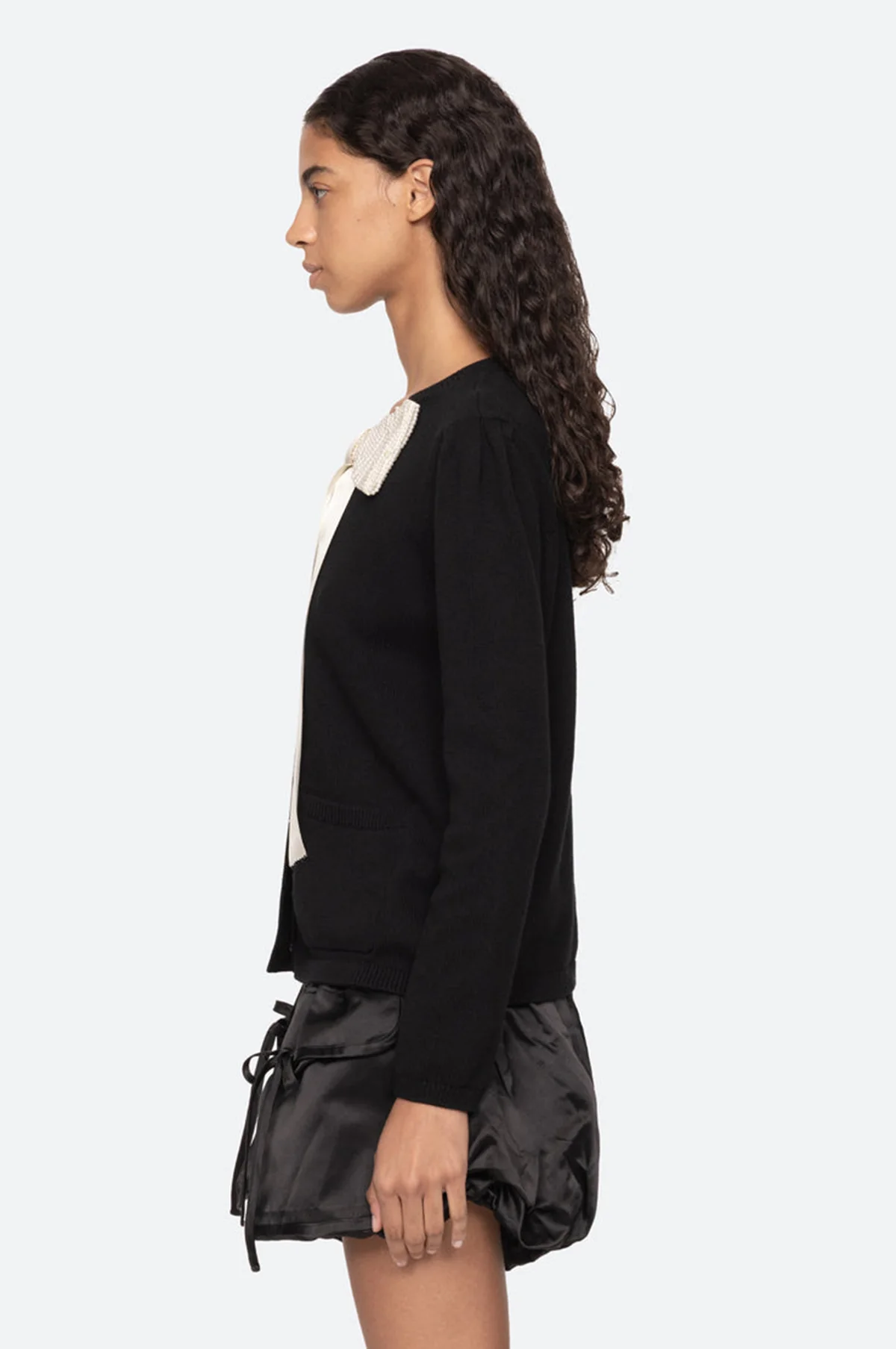 Seraphine Solid Knit Cardigan Black - Image 5