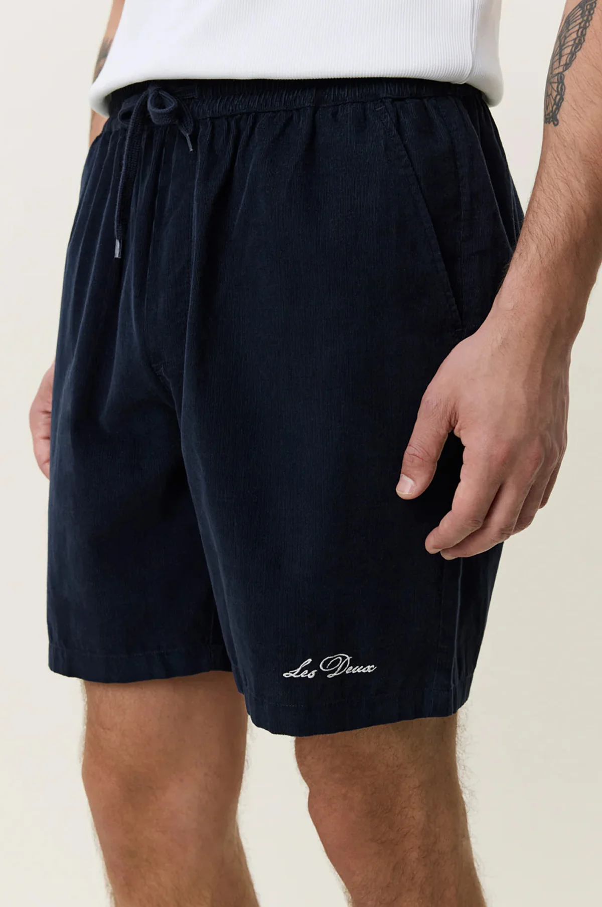 Signature Mini Cord Shorts Dark Blue Night - Image 3