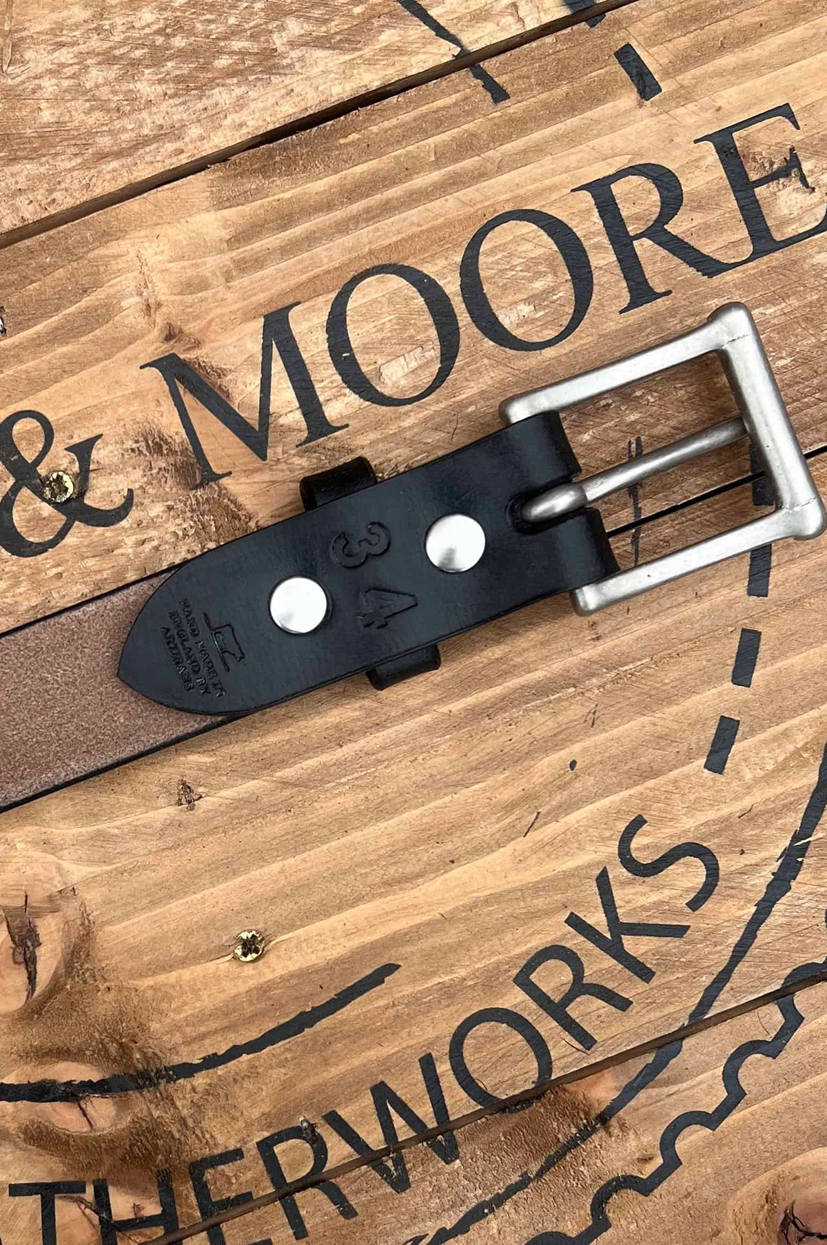 Slim Belt Oak Bark Leather Black/Nickel - Image 3