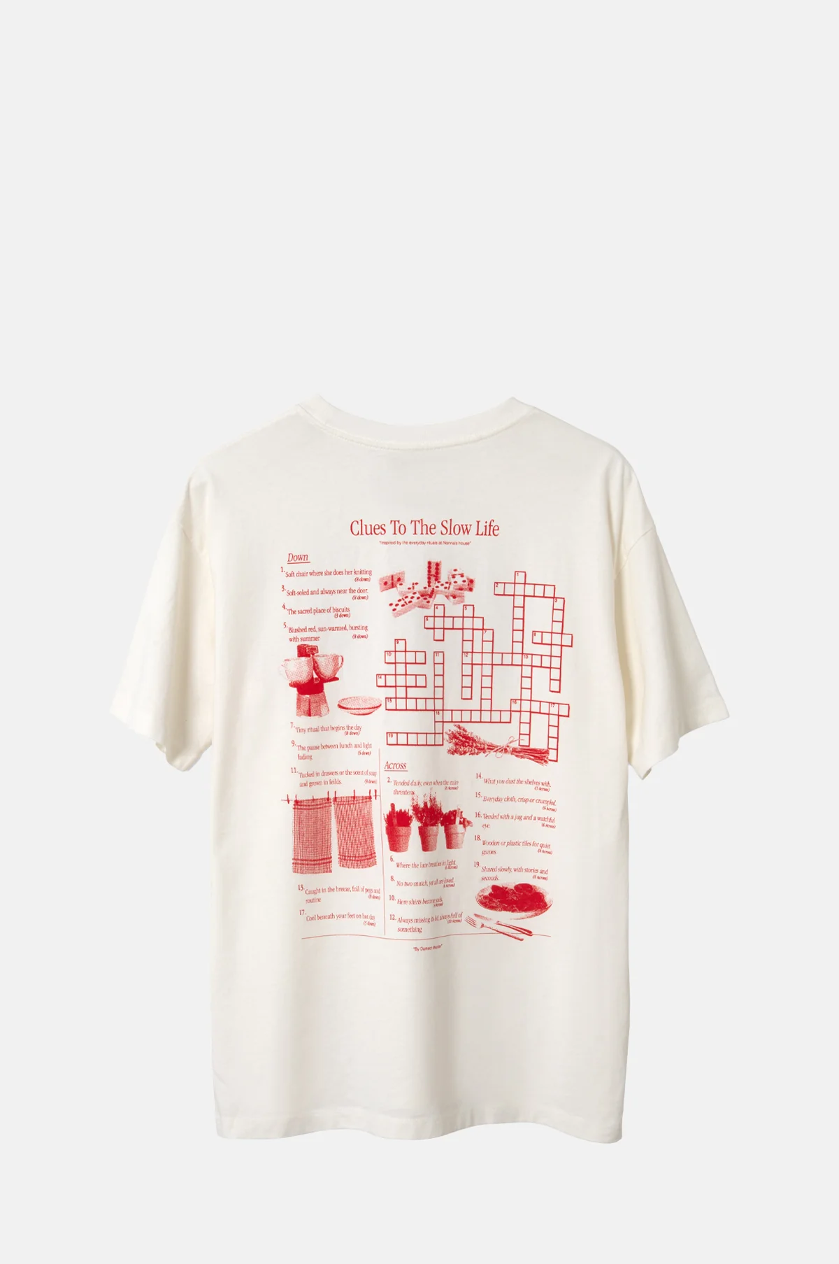 Slow Life Crossword Graphic Tee Ecru - Image 2