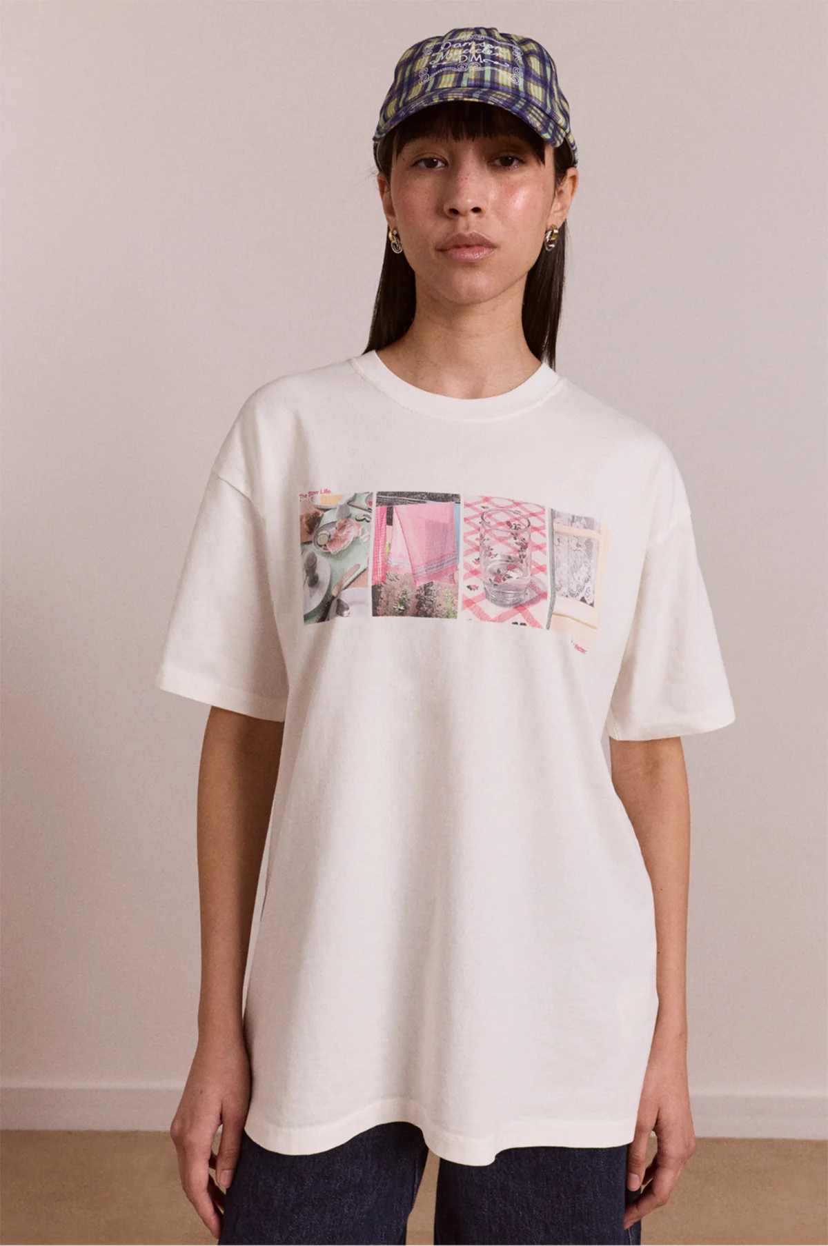 Slow Life Crossword Graphic Tee Ecru - Image 4