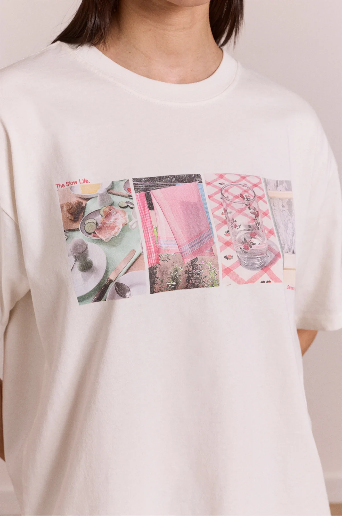 Slow Life Crossword Graphic Tee Ecru - Image 6
