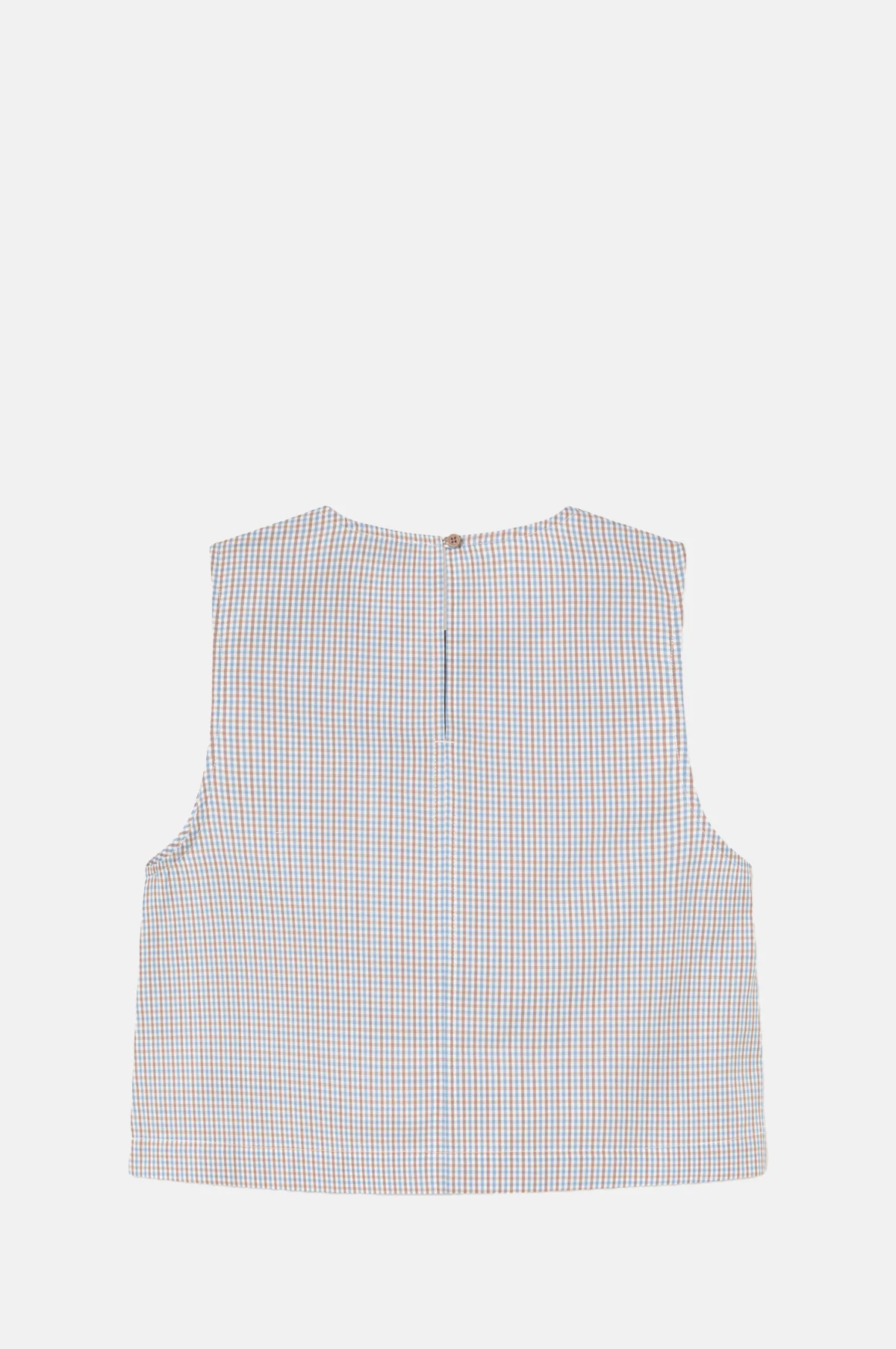Small Check Blouse Blue-Grey/Almond - Image 3