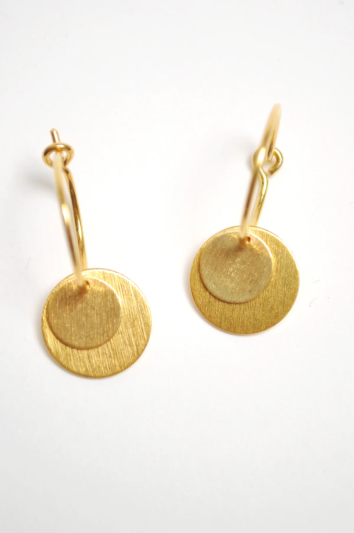 Small Coin Gold Earrings - Image 3