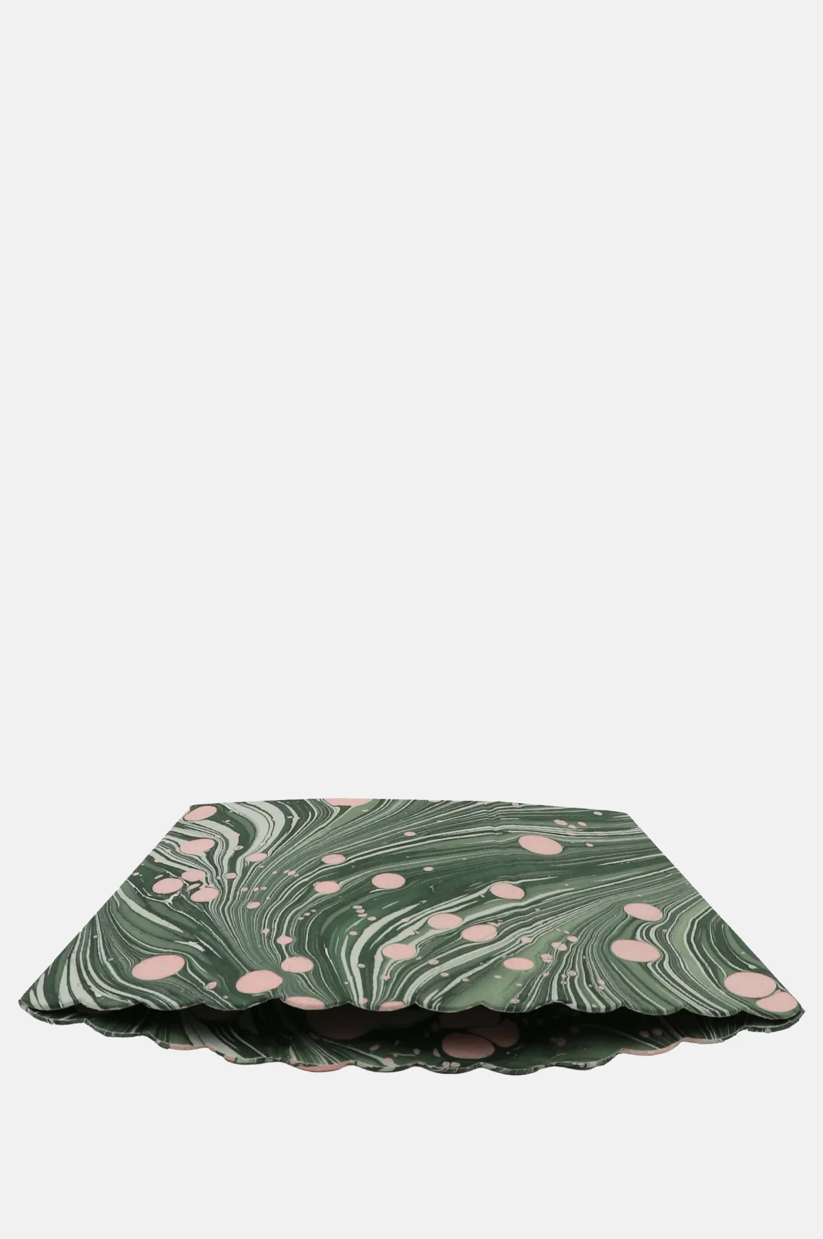 Small Scalloped Basket Green Fire Whirl - Image 2