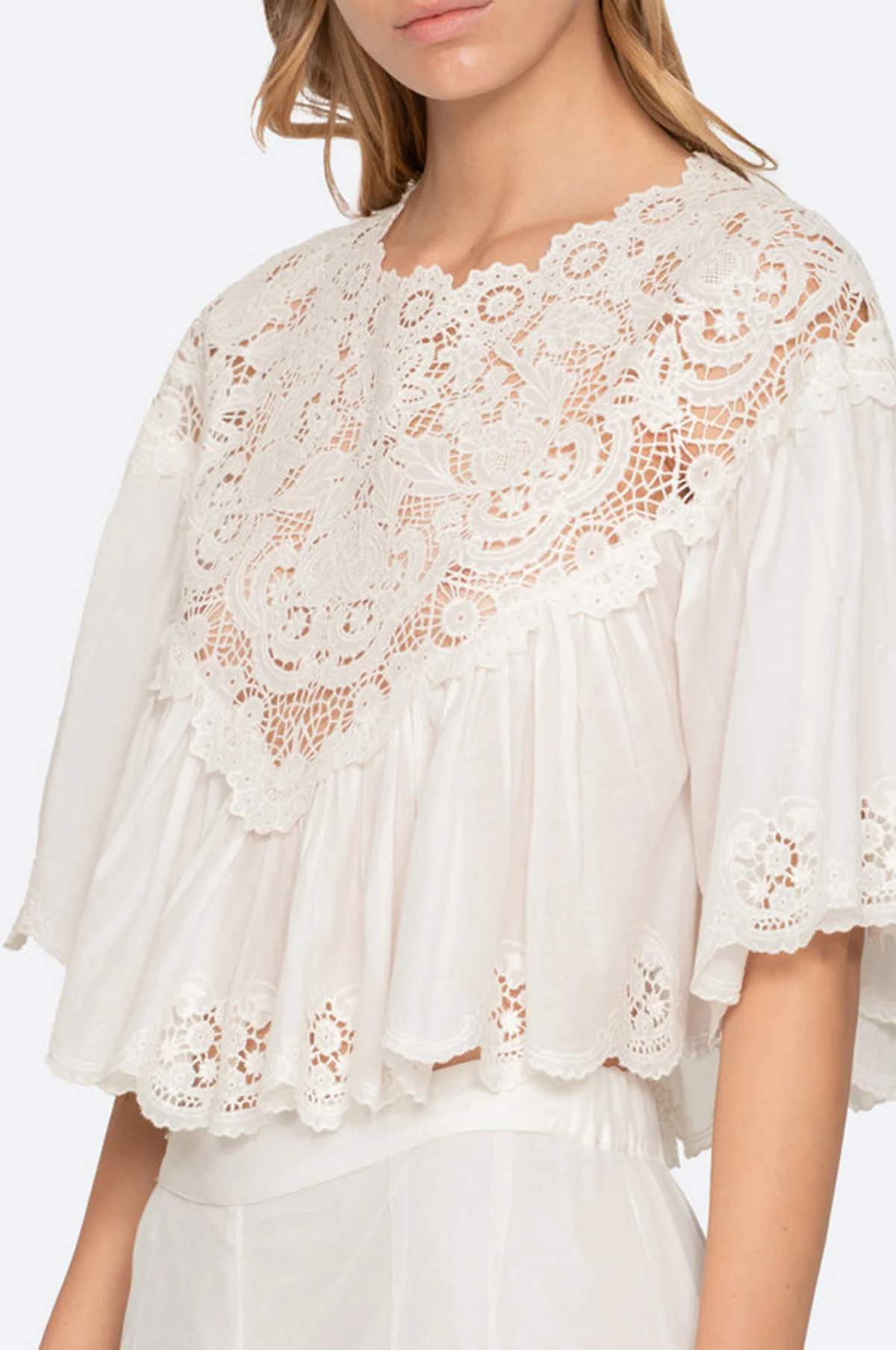 Sofia Embroidery Top Cream - Image 7