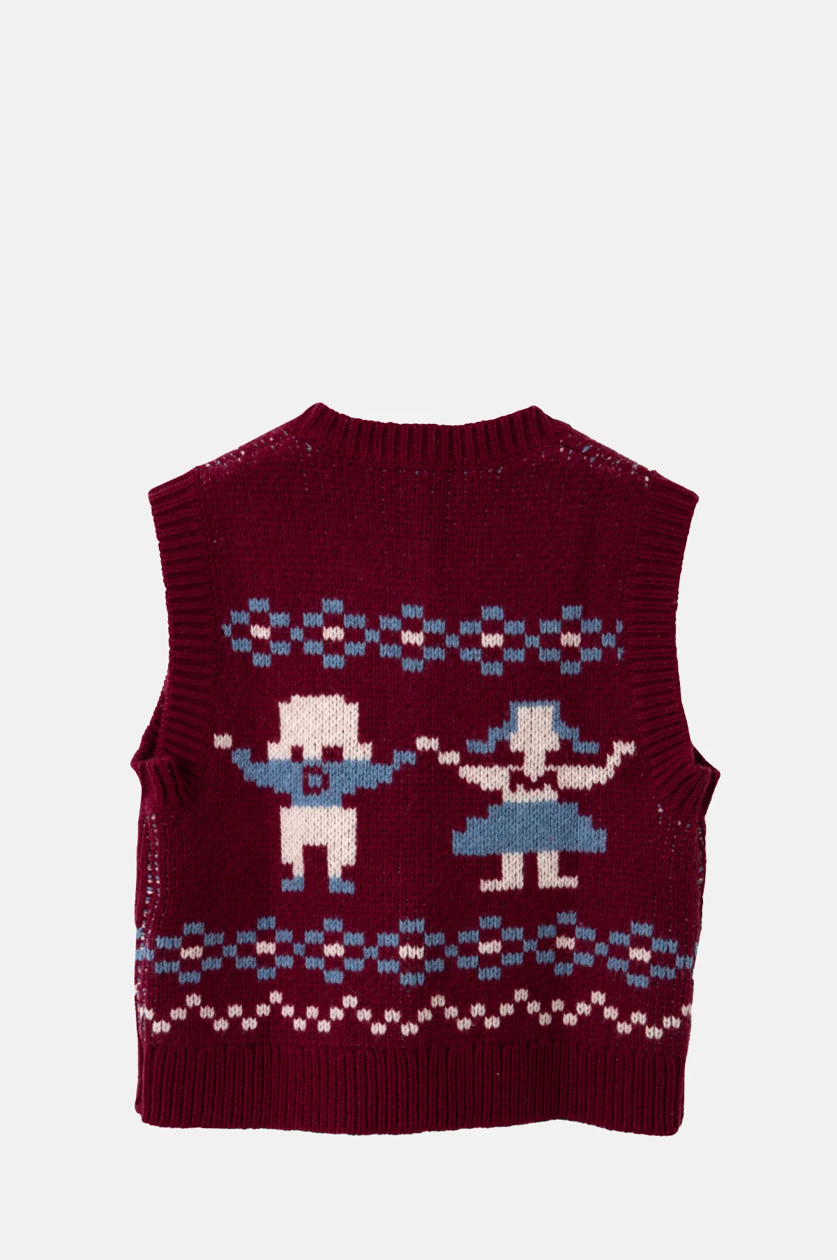 Sofie Wool Vest Novelty Intarsia Girls Burg - Image 8