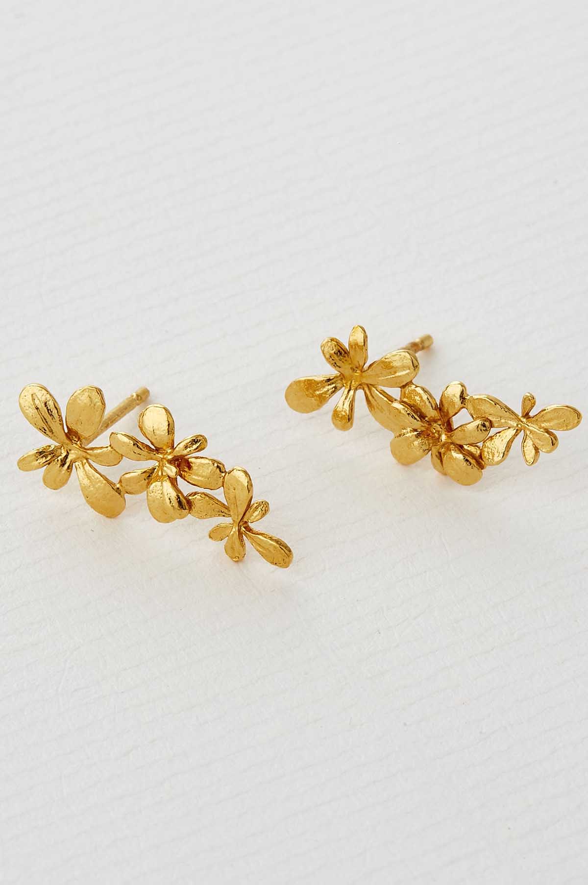 Sprouting Rosette Drop Earrings Gold - Image 2