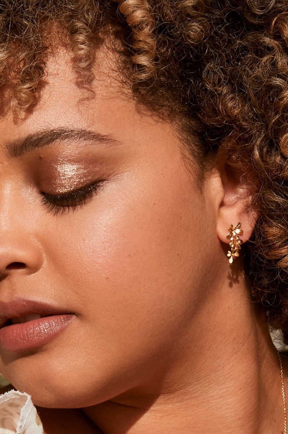 Sprouting Rosette Drop Earrings Gold - Image 3