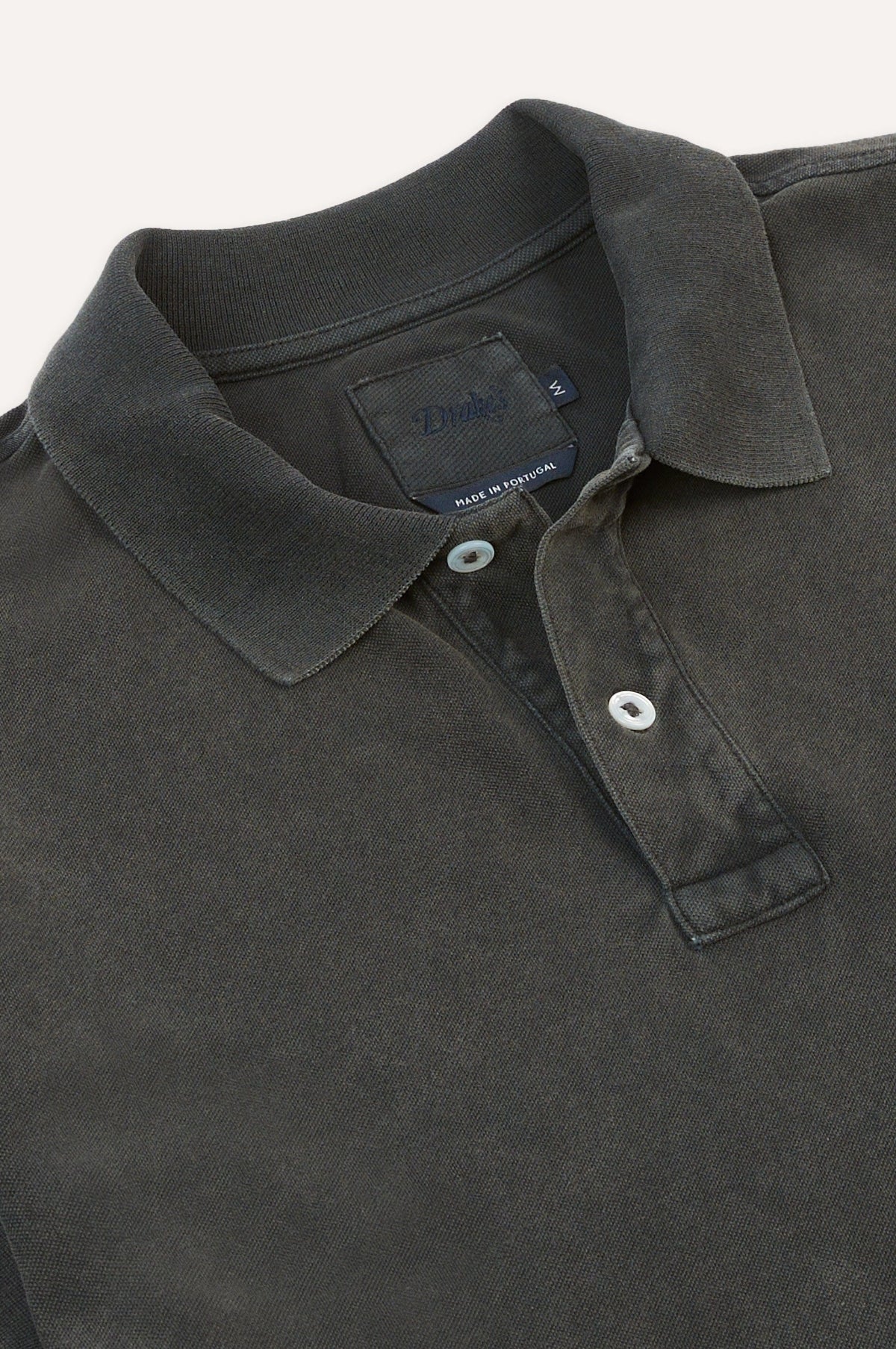 SS Washed Pique Polo Faded Black - Image 3