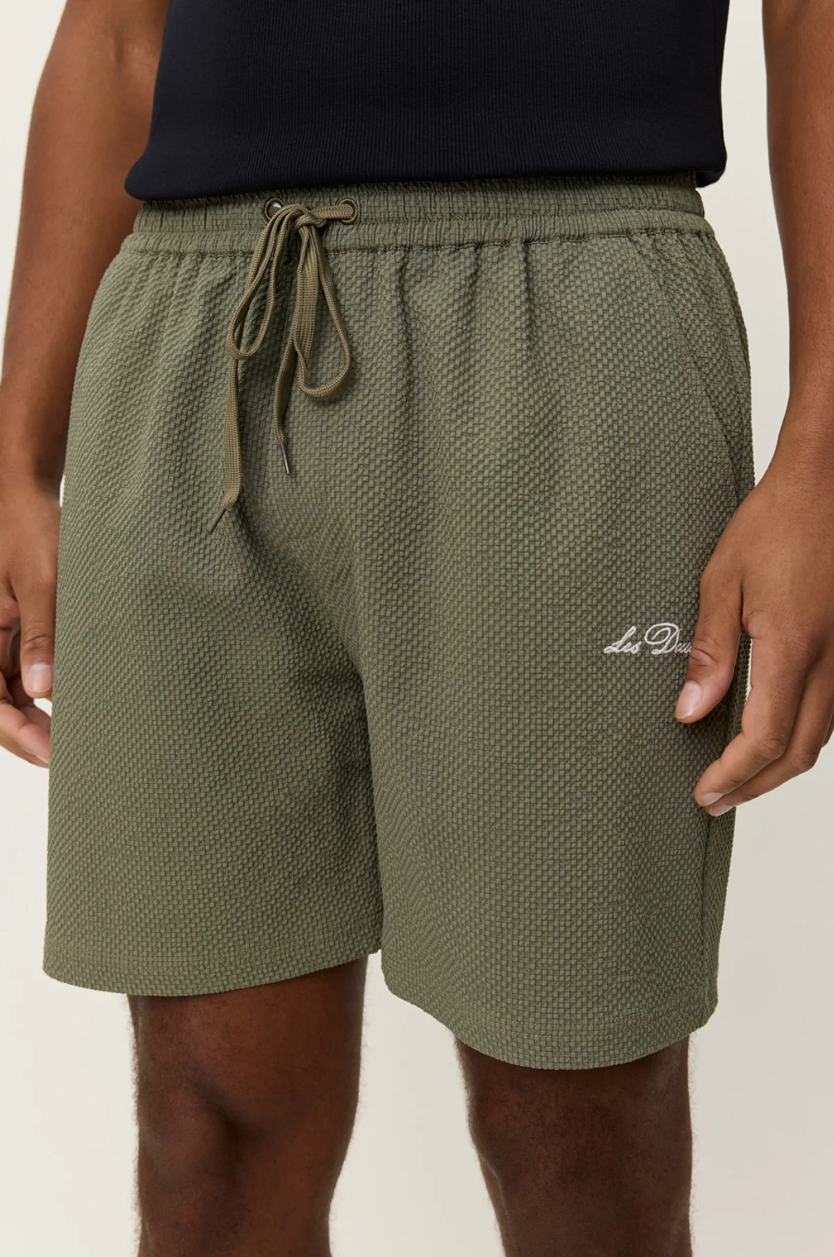 Stan Seersucker Swim Short Lichen Green - Image 3