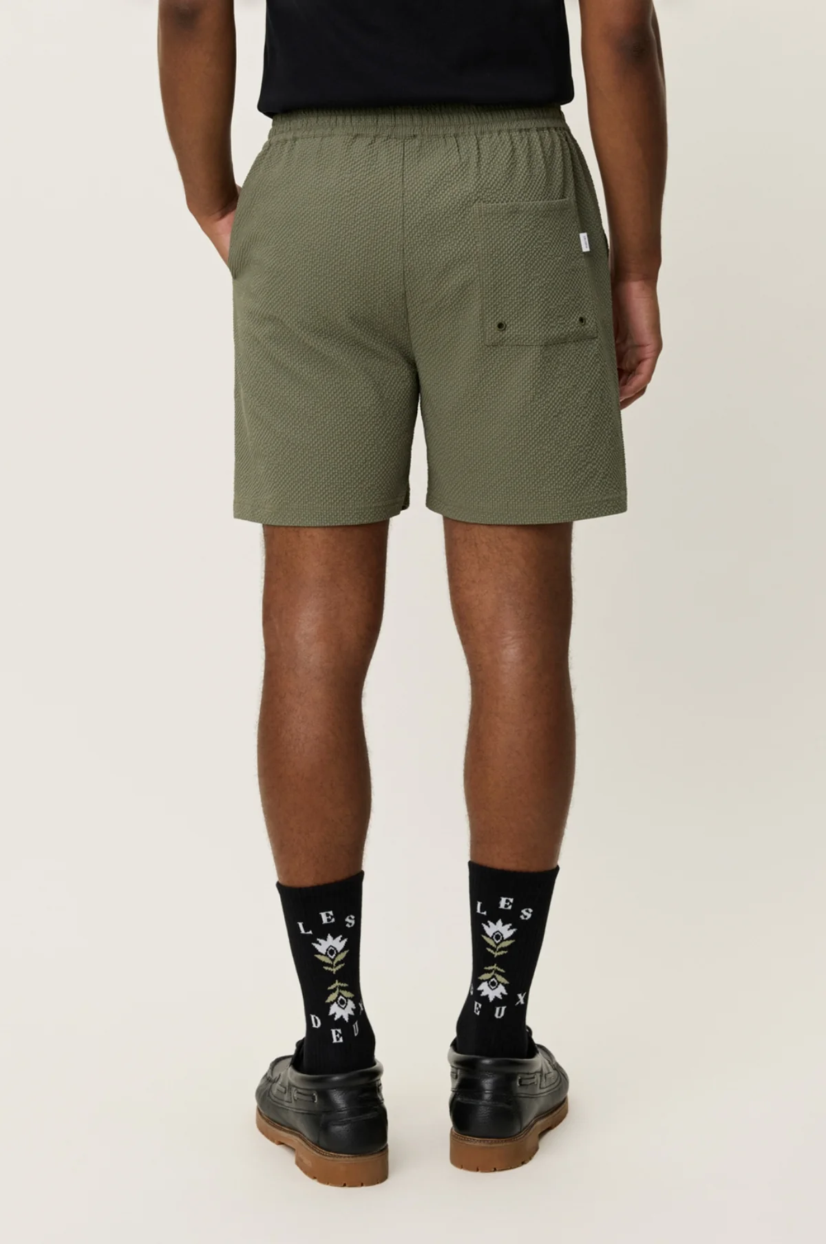 Stan Seersucker Swim Short Lichen Green - Image 4