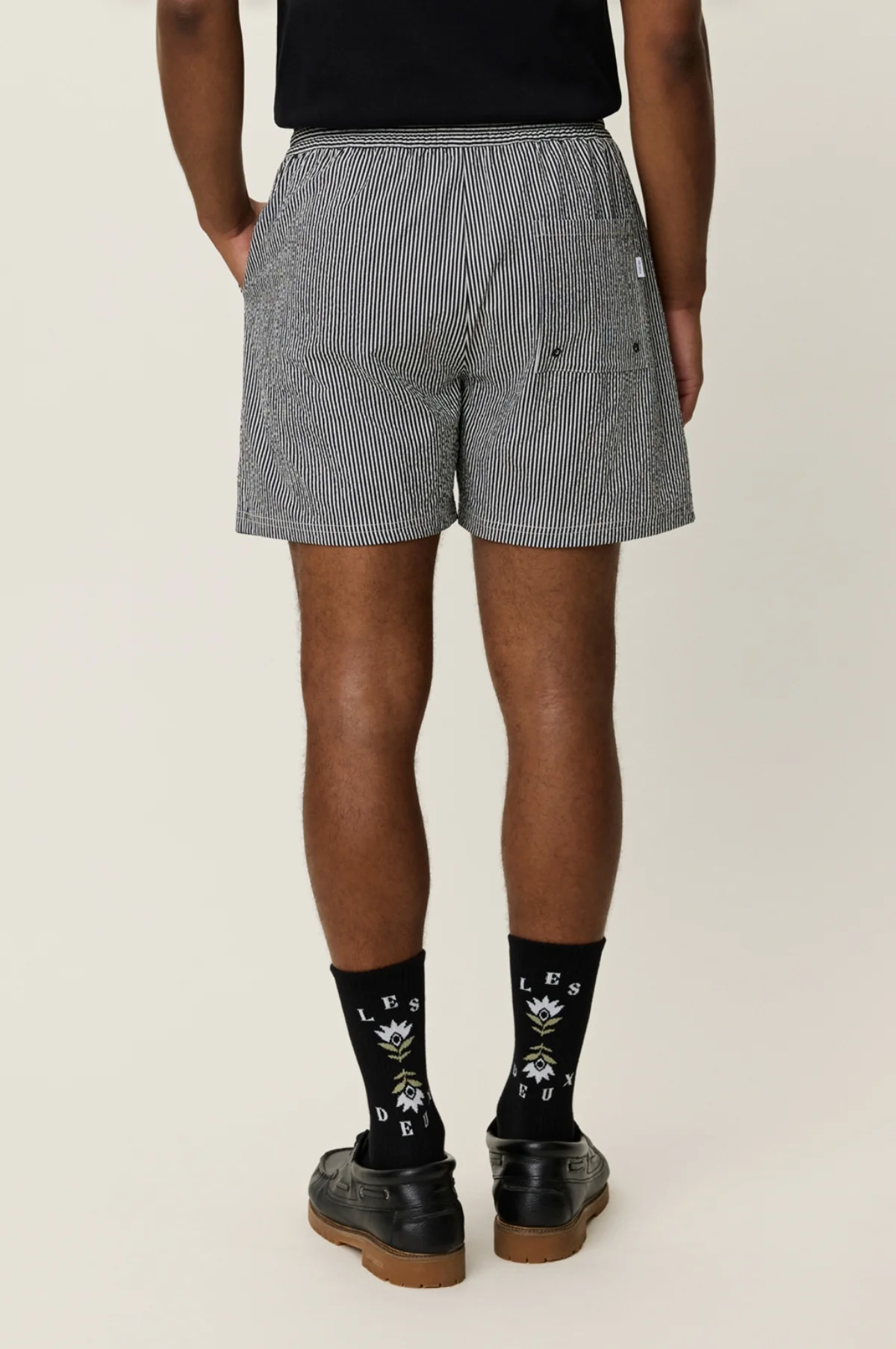 Stan Stripe Seersucker Swim Shorts Black - Image 4