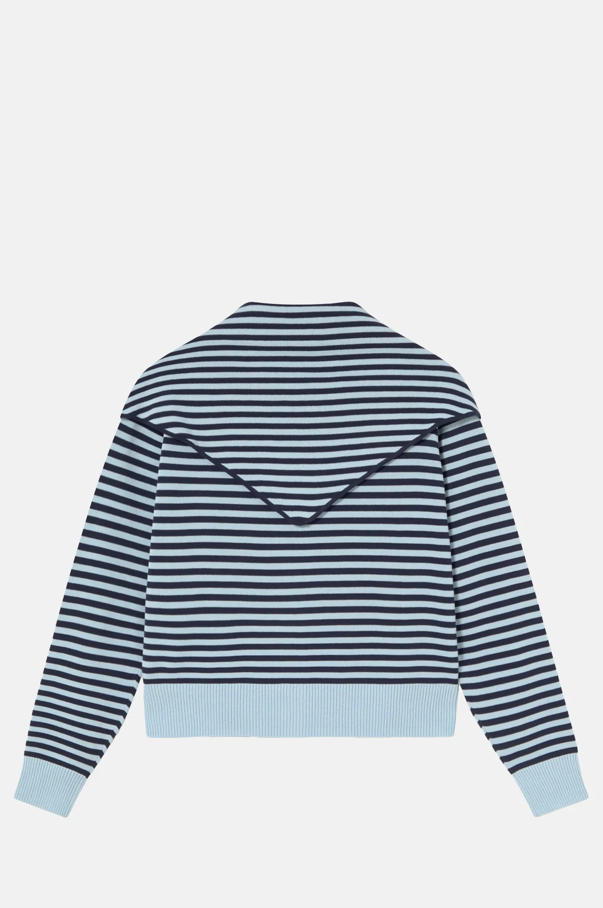 Striped Scarf Neck Lara Cardigan Pretty Blue/Navy - Image 7