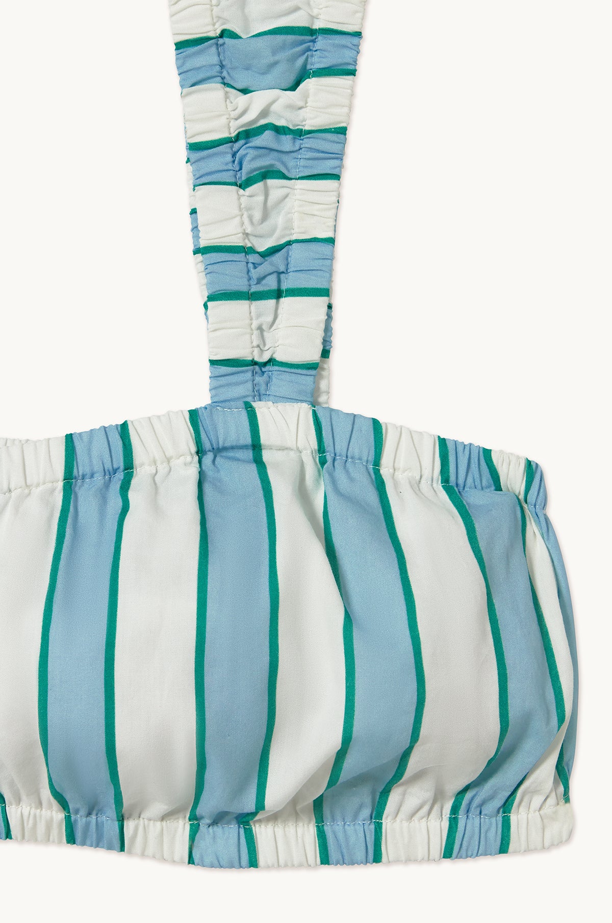 Striped Short Pajama Set Off White/Pretty Blue - Image 2
