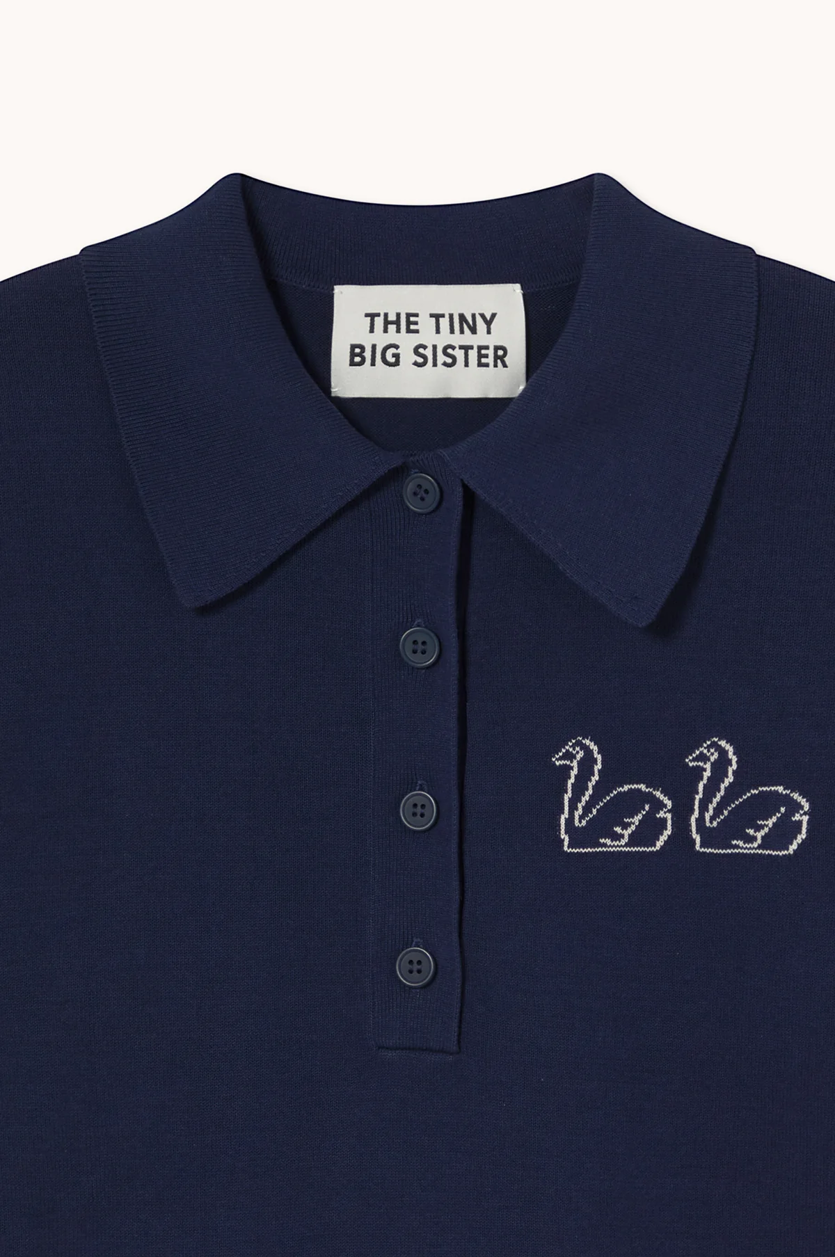 Swans Knitted Polo Navy - Image 5
