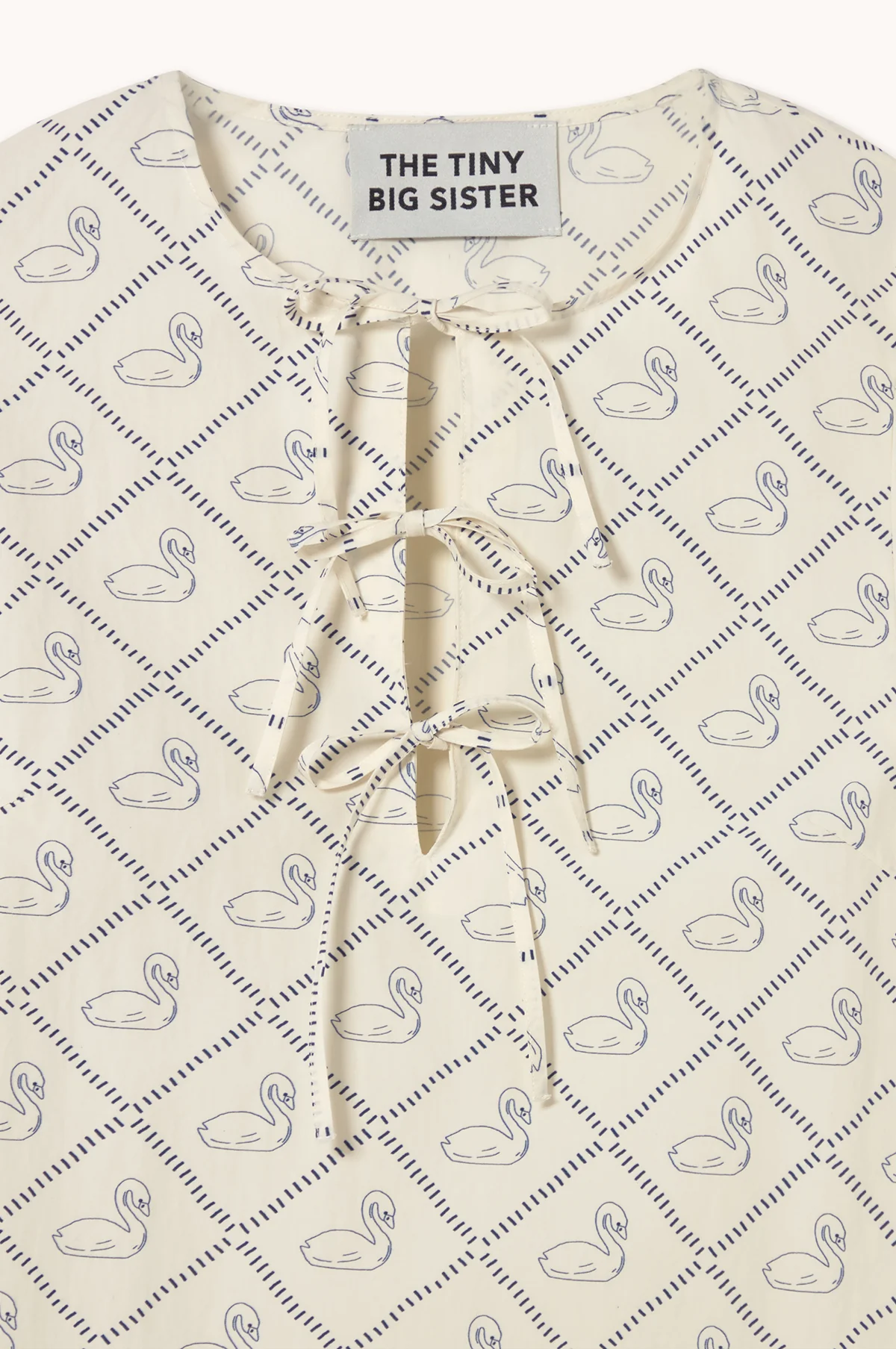 Swans Puff Sleeves Dress Light Cream - Image 3