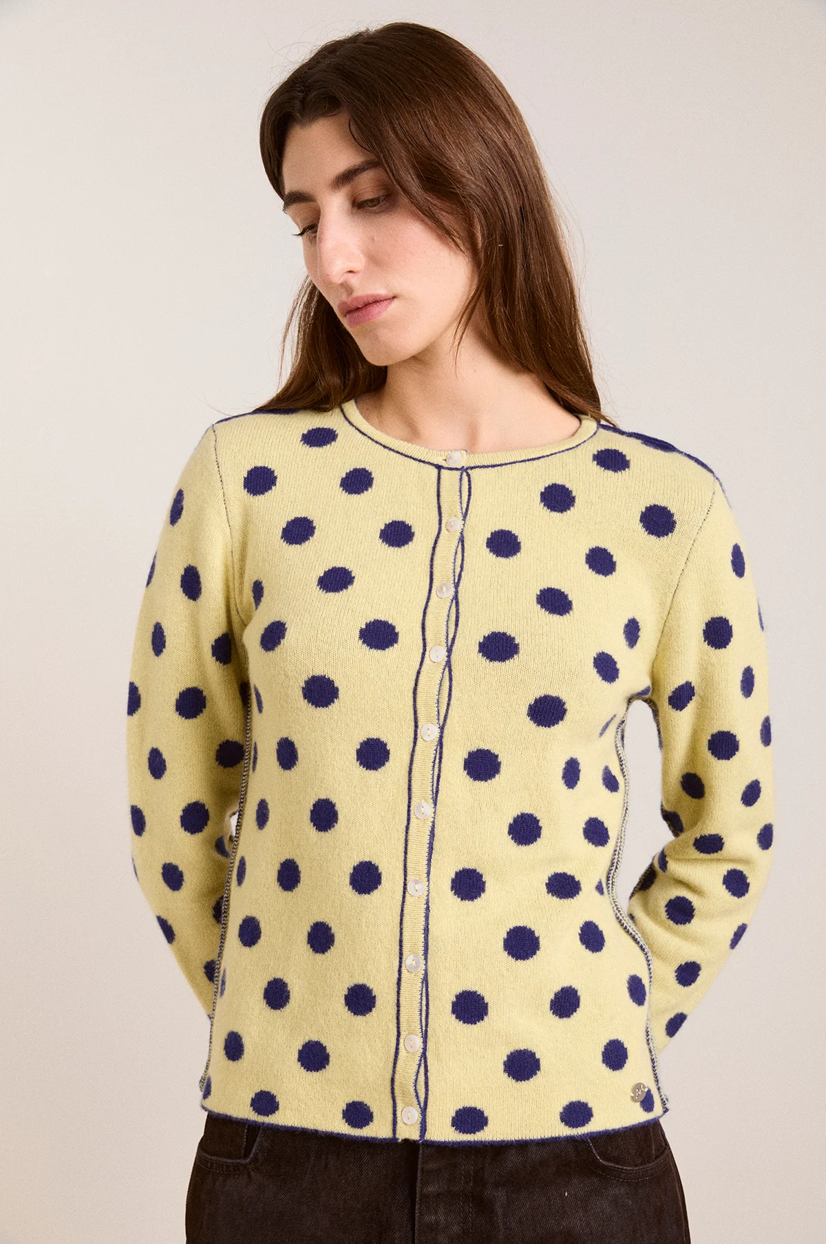 Tabitha Reversible Cardigan Navy/Butter - Image 3