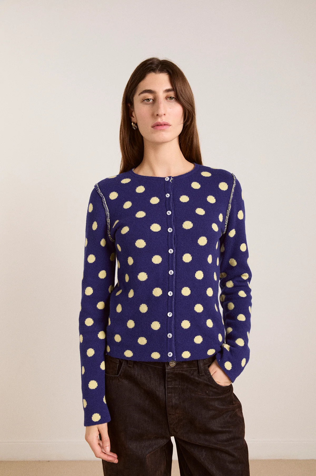 Tabitha Reversible Cardigan Navy/Butter - Image 4