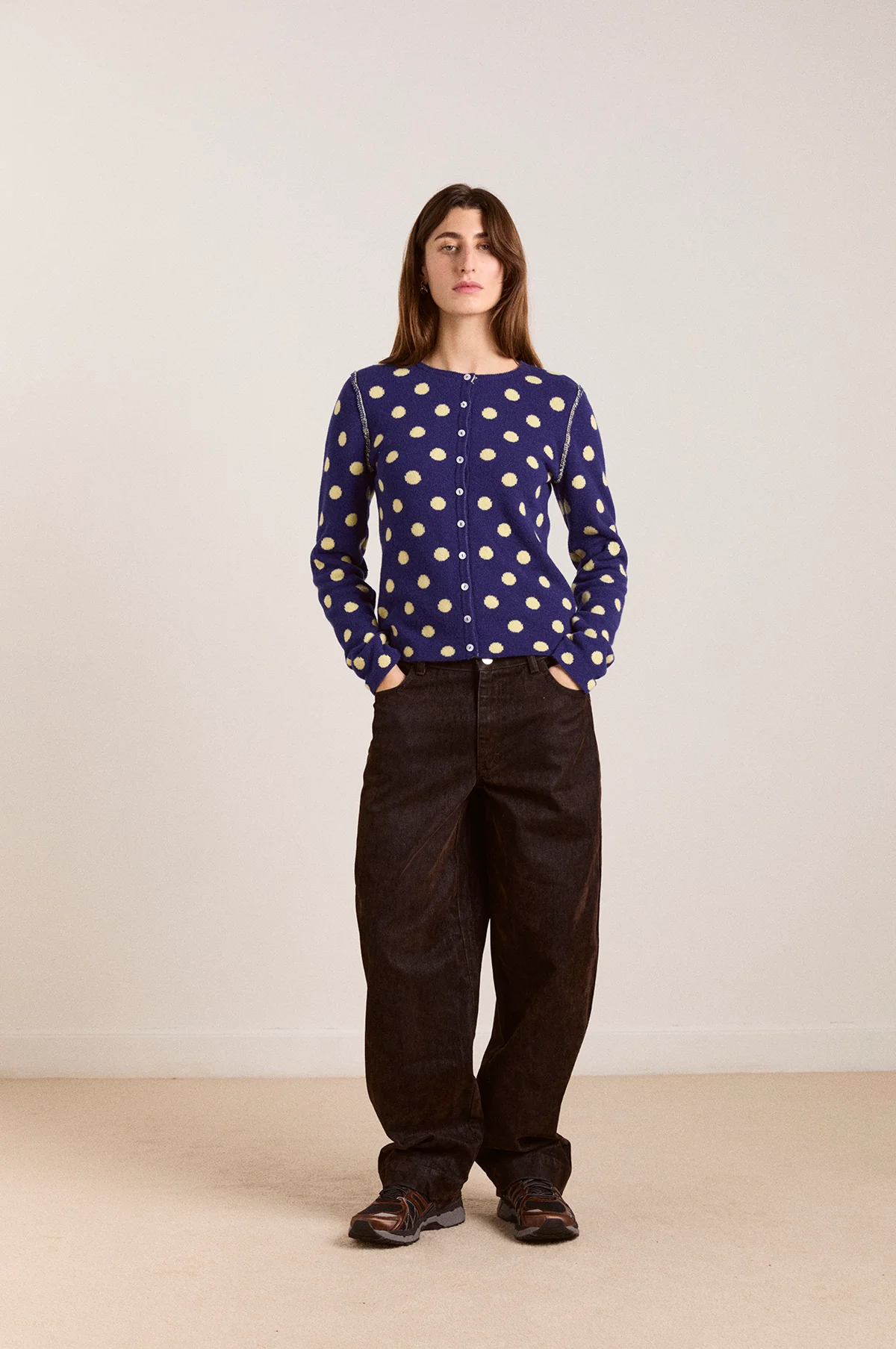 Tabitha Reversible Cardigan Navy/Butter - Image 9