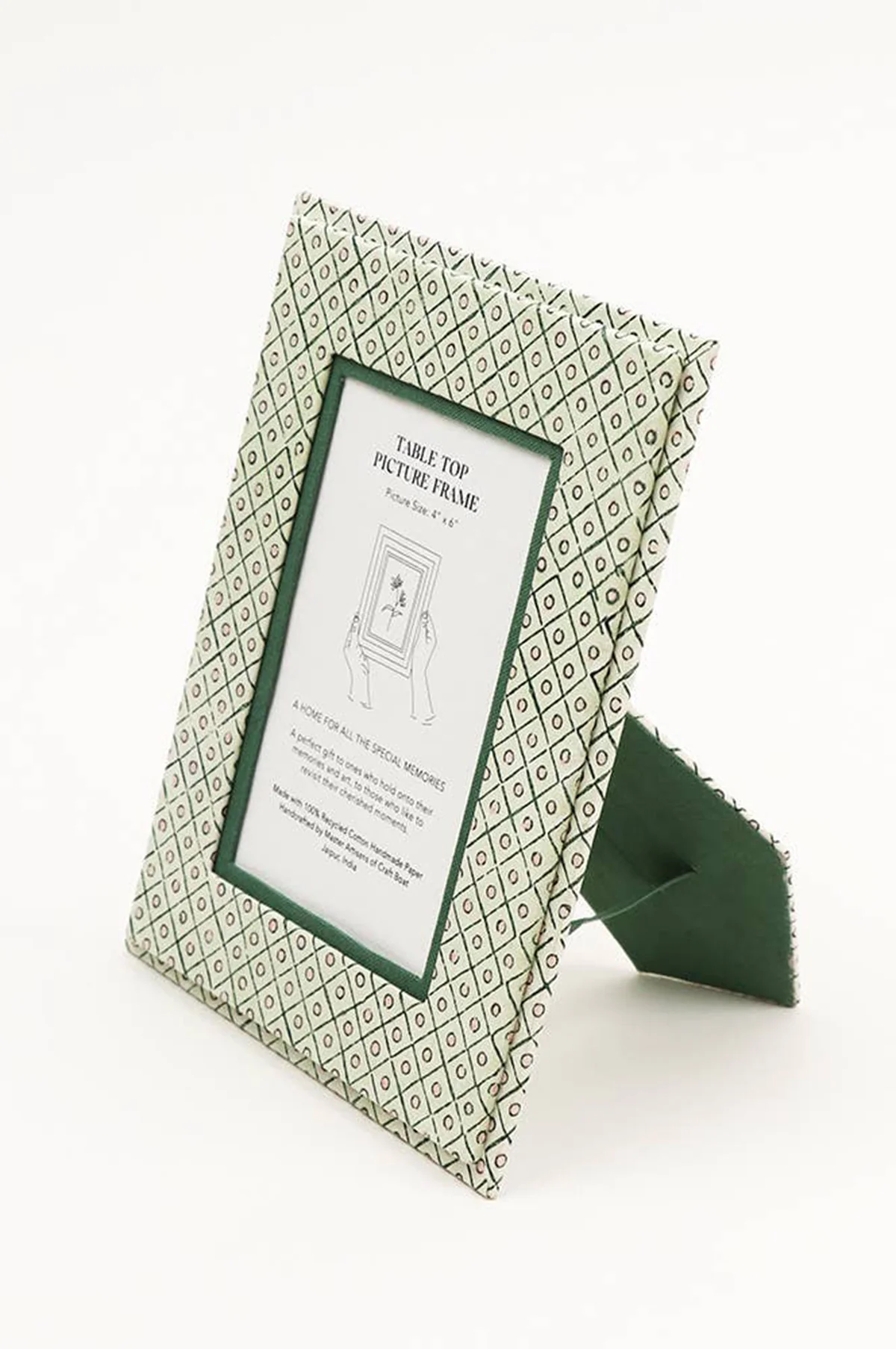 Table Top Picture Frame Dot & Grid Green - Image 3