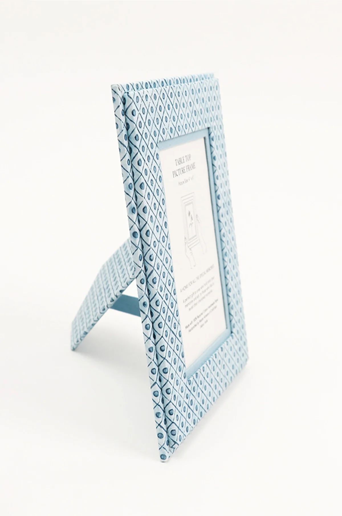 Table Top Picture Frame Dot & Grid Indigo - Image 2