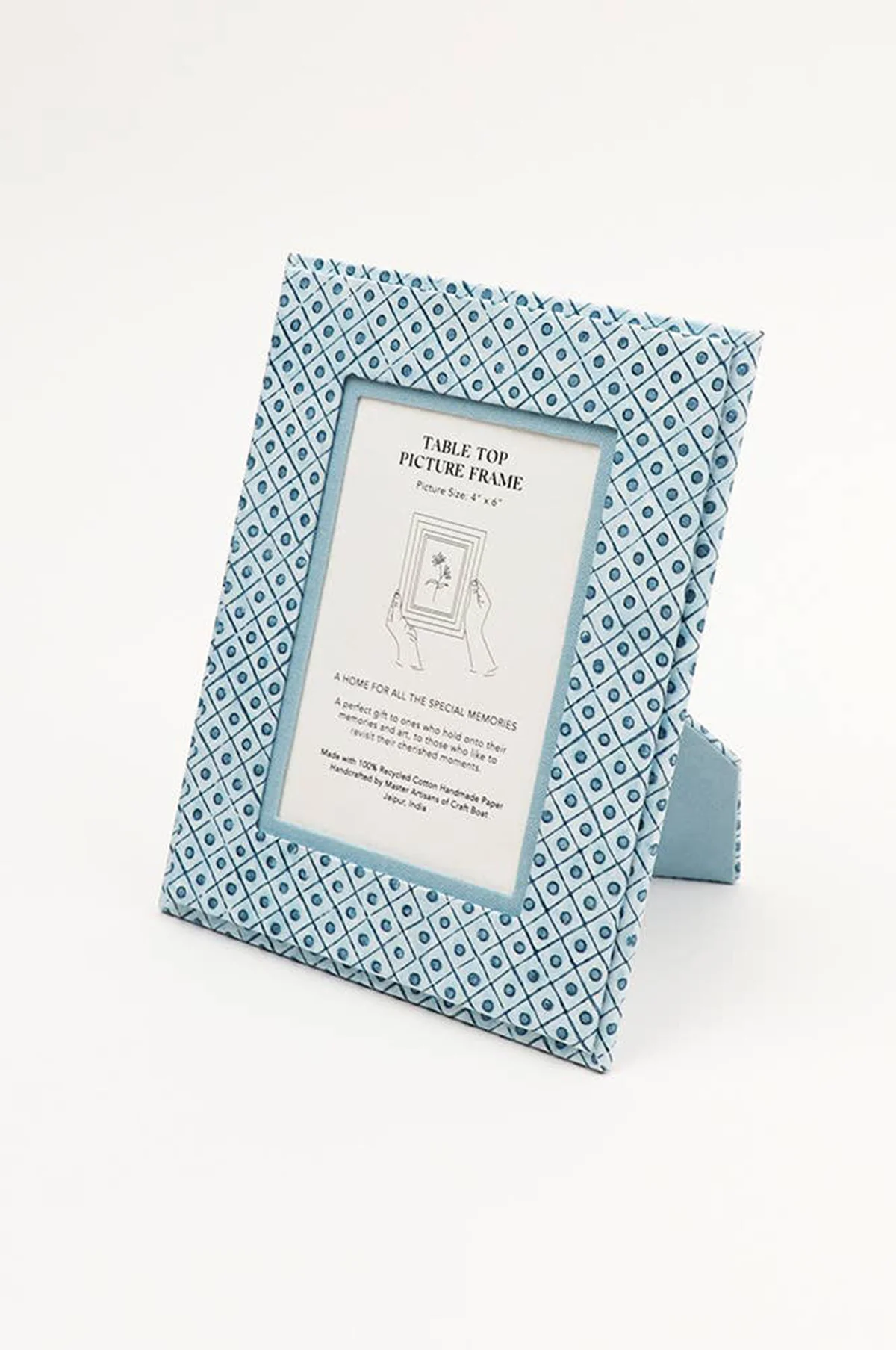 Table Top Picture Frame Dot & Grid Indigo - Image 3